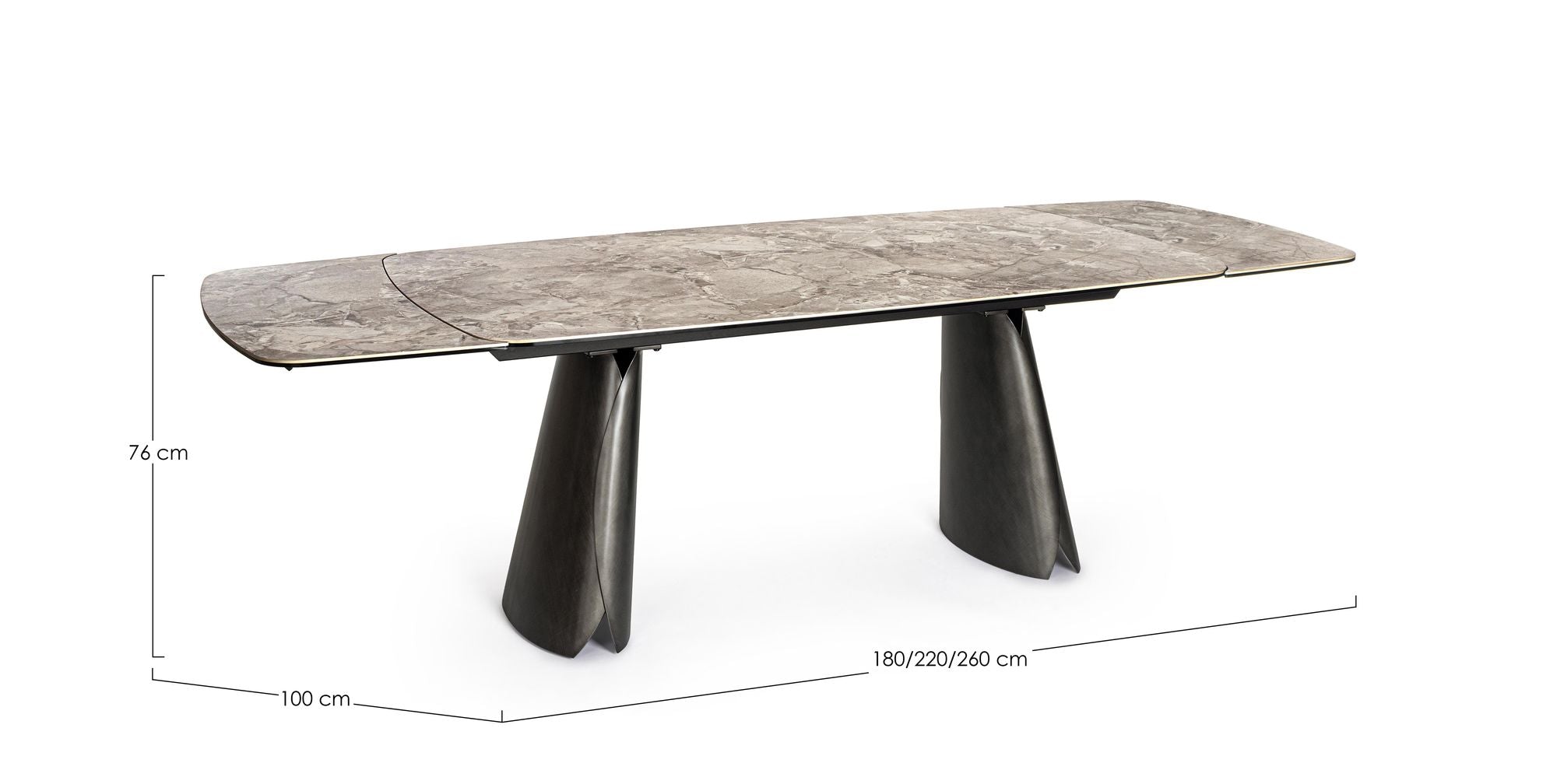 Ausziehtisch Cile Nordic 180/220/260x100 von Bizzotto: hochwertig verarbeitet, stilsicher kombinierbar und ideal für Essbereich oder Wohnraum bei STUFF Shop kaufen