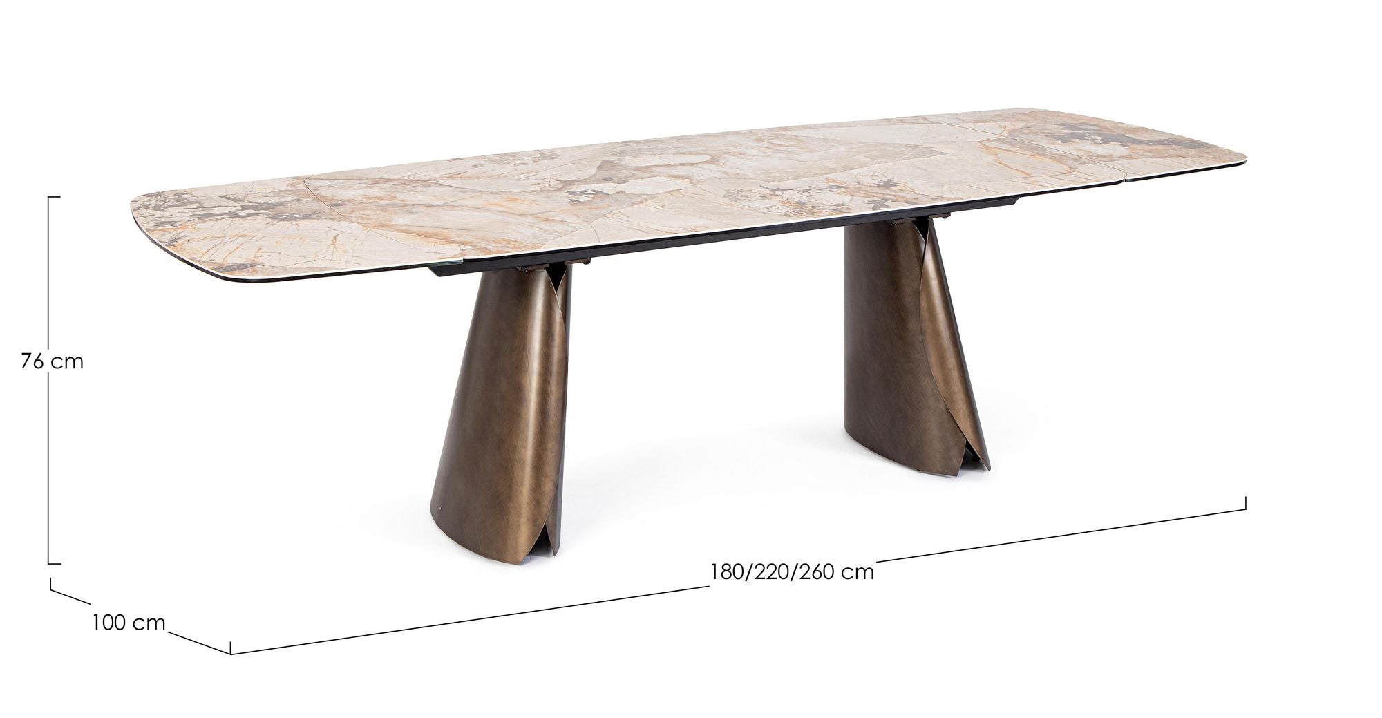 Entdecke den Ausziehtisch Cile Patagon180/220/260x100 von Bizzotto: hochwertig verarbeitet, stilsicher kombinierbar und ideal für Essbereich oder Wohnraum | bei STUFF Shop kaufen