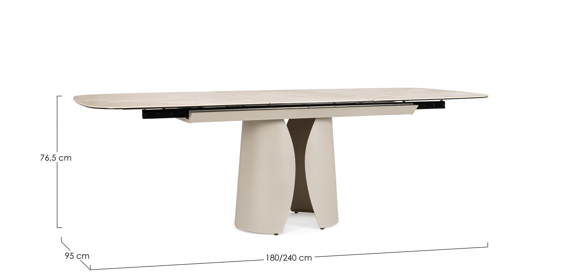 Ausziehtisch Ardis 180/240x95 Hell Beige von Bizzotto: hochwertig verarbeitet, stilsicher kombinierbar und ideal für Essbereich oder Wohnraum | bei STUFF Shop kaufen