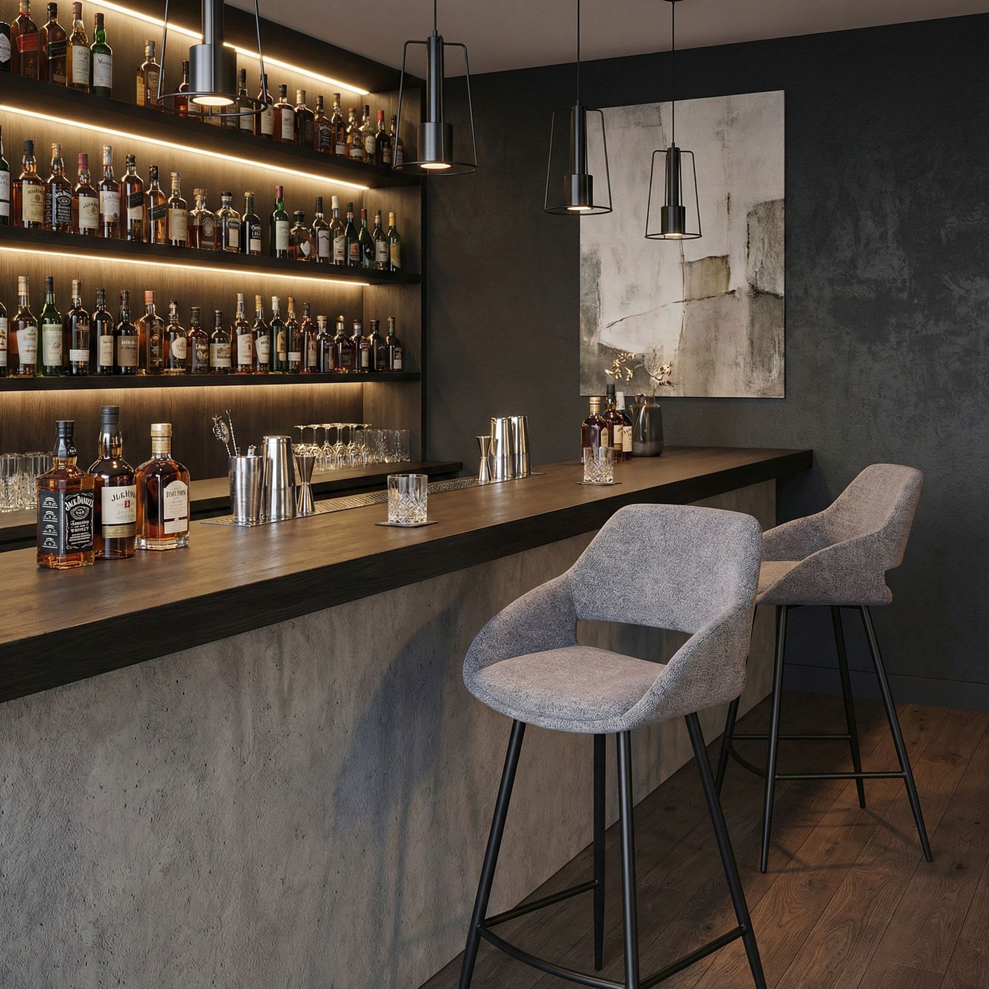 Küchenhocker Florence Grau