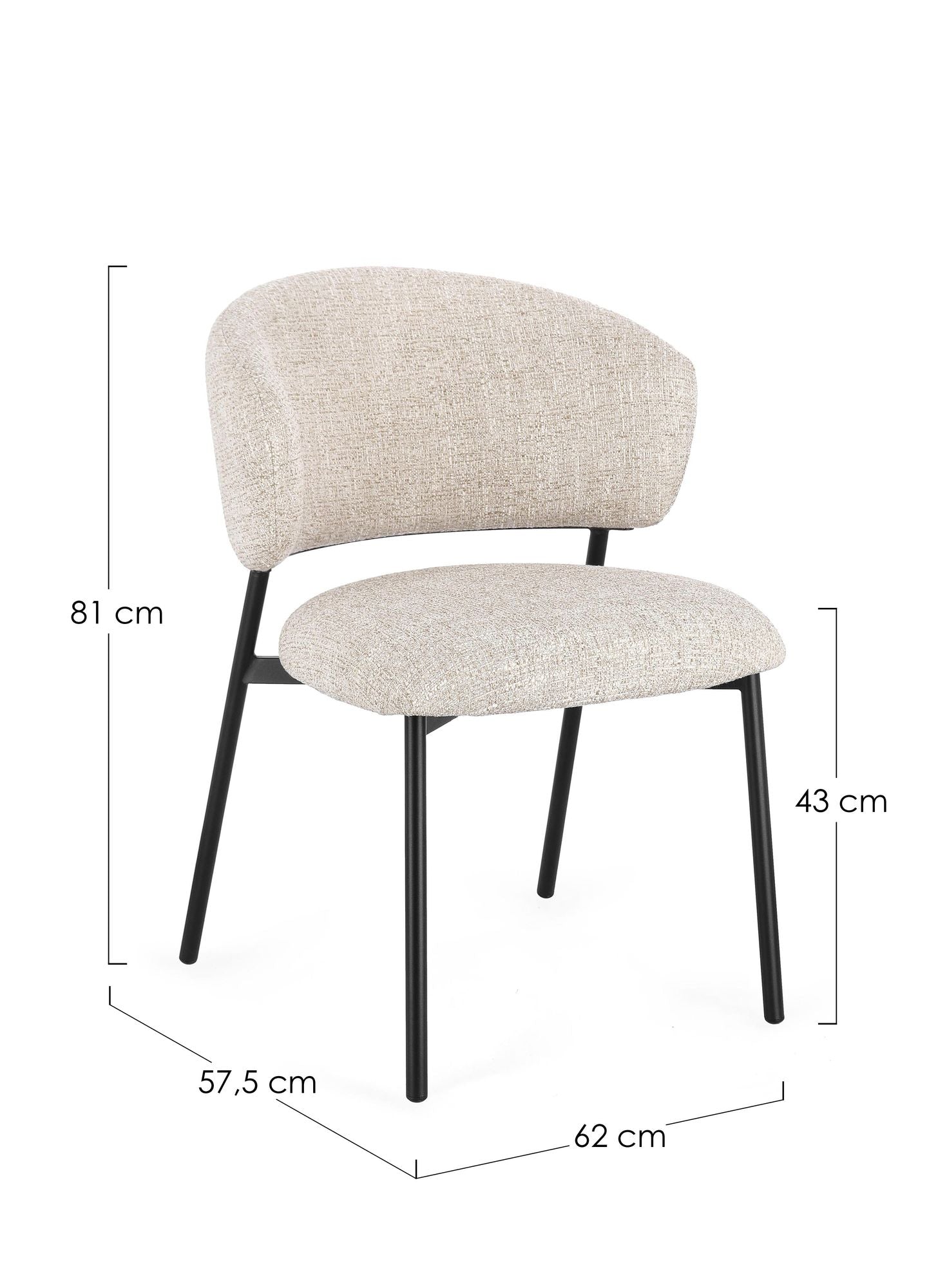 Stuhl Prisca Schwarz/sand