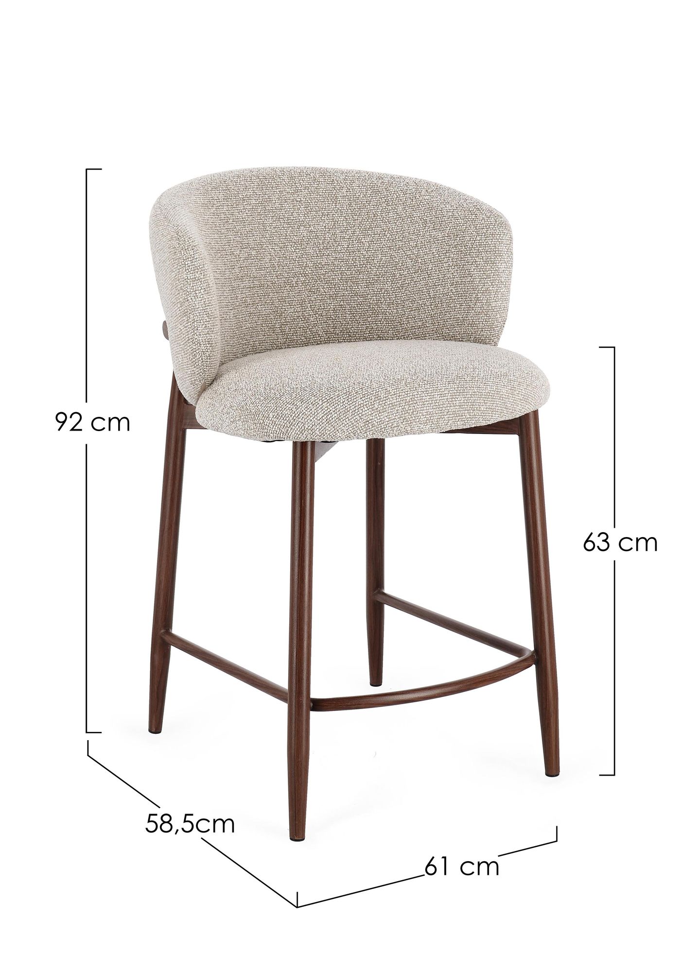 Küchenhocker Amalia Nuss/beige