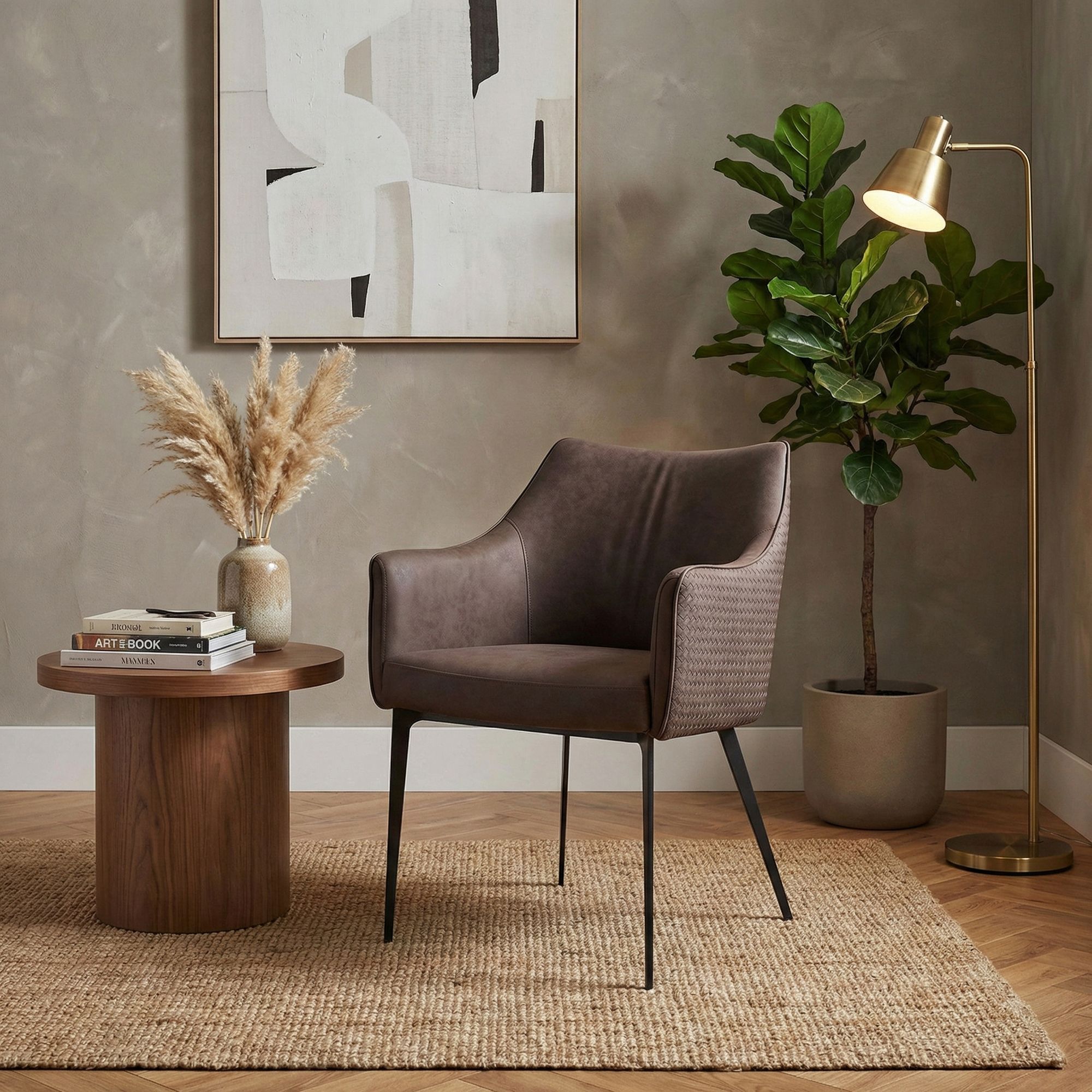 Armlehnenstuhl Russell Dunkelbraun