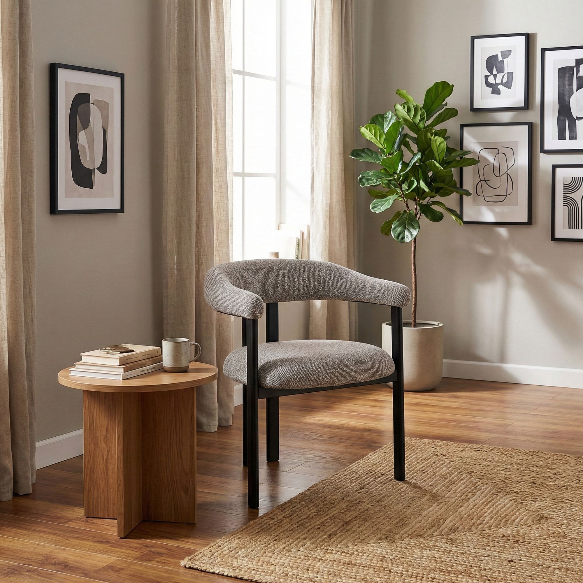 Armlehnenstuhl Giuditta Schwarz/grau