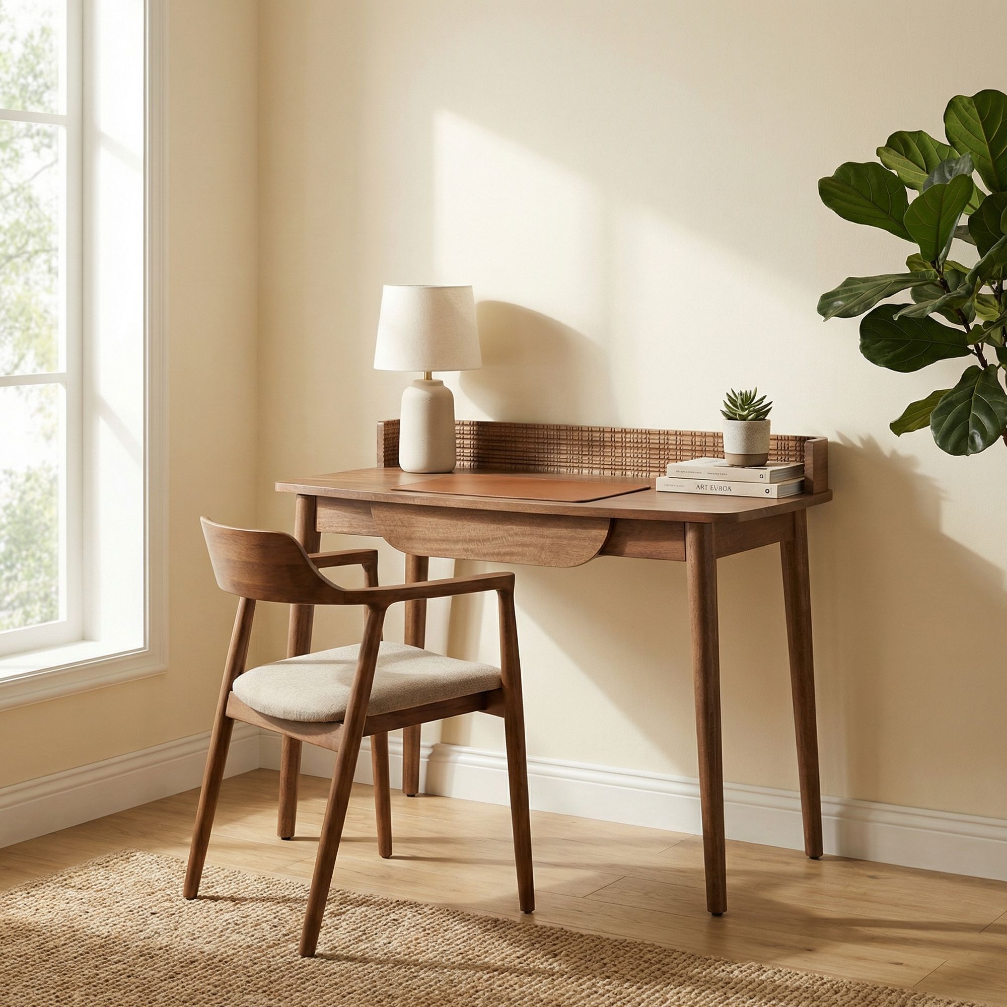 Schreibtisch Sanat aus Mangoholz mit handgefertigter Intarsienfront | Bizzotto bei STUFF Shop kaufen