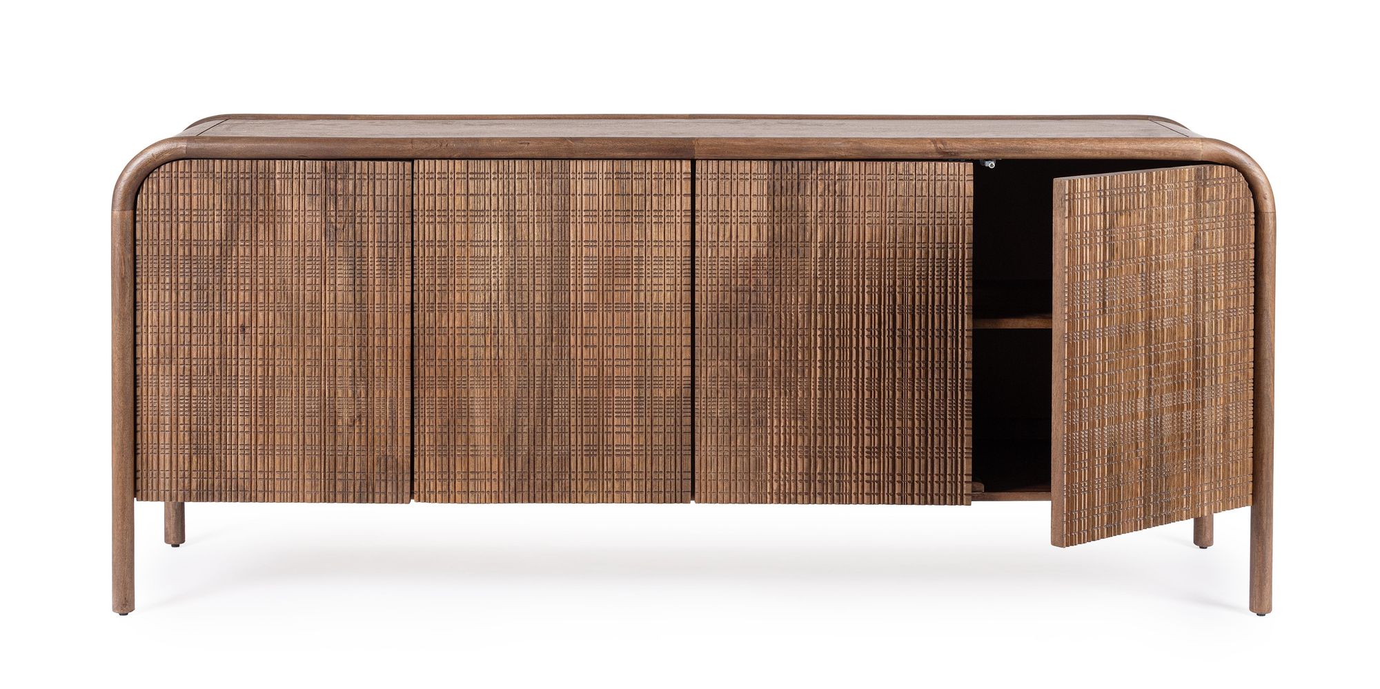 Sideboard Sanat 4 Türen | Handgefertigtes Designmöbel aus Mangoholz