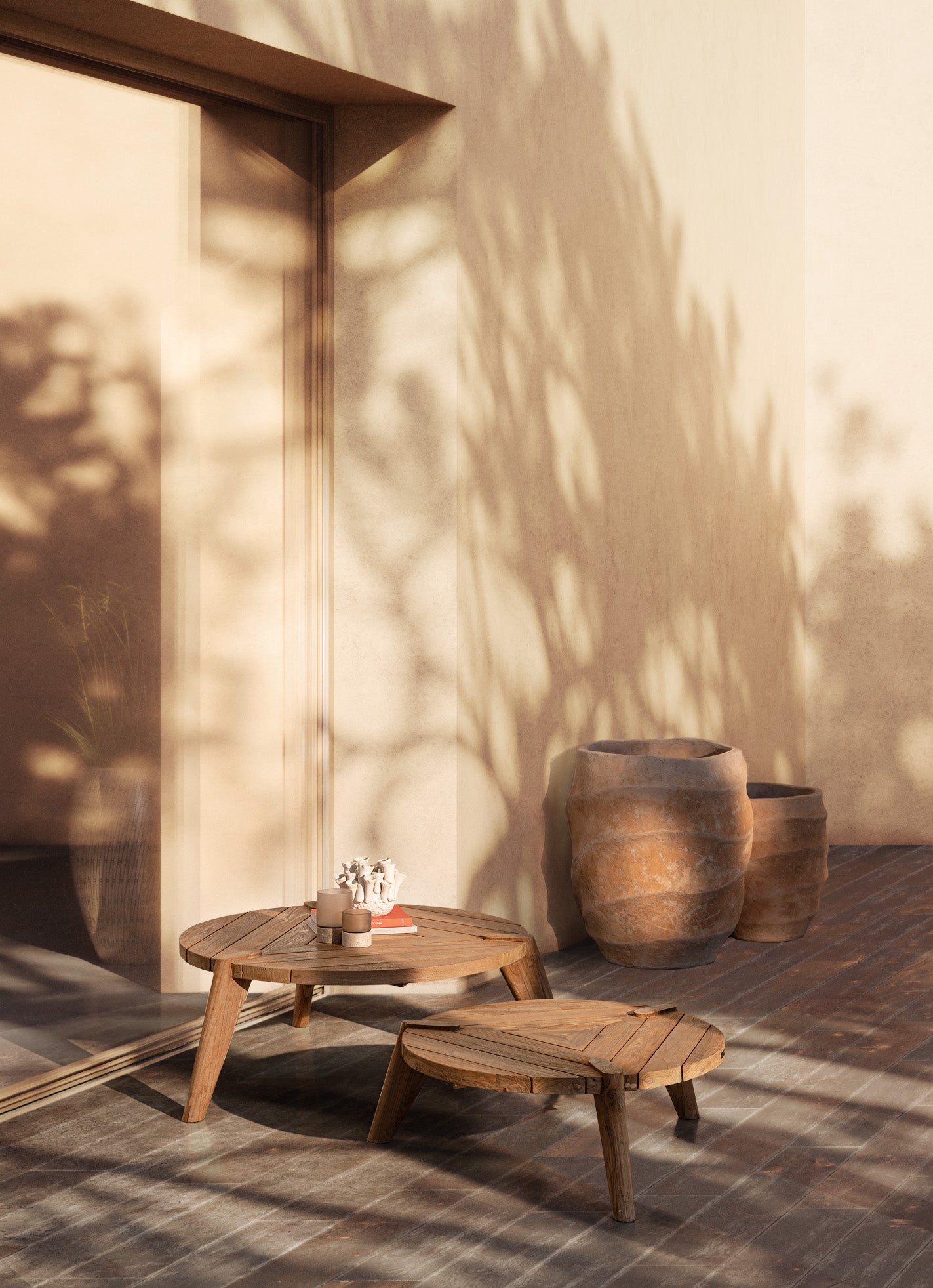 Outdoor-Couchtisch Camden 2-Set | Teakholz