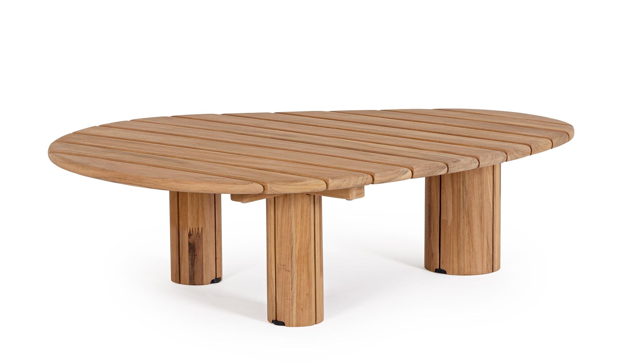 Outdoor-Couchtisch Tamires aus SVLK-zertifiziertem Teakholz in organischer Form | Bizzotto bei STUFF Shop kaufen