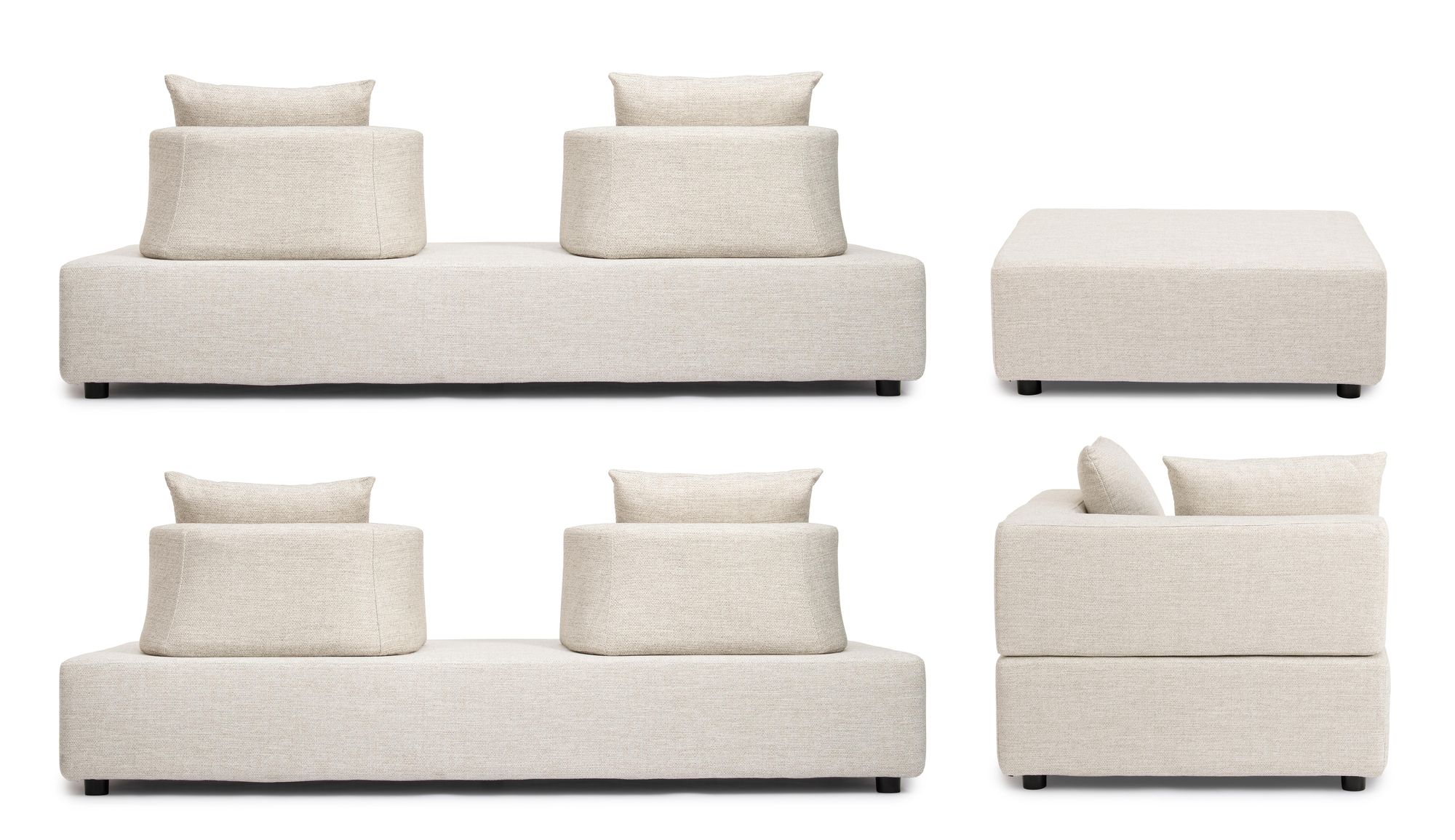 Detail der frei positionierbaren Rückenlehnen des Piper Lounge Sets | Bizzotto bei STUFF Shop kaufen