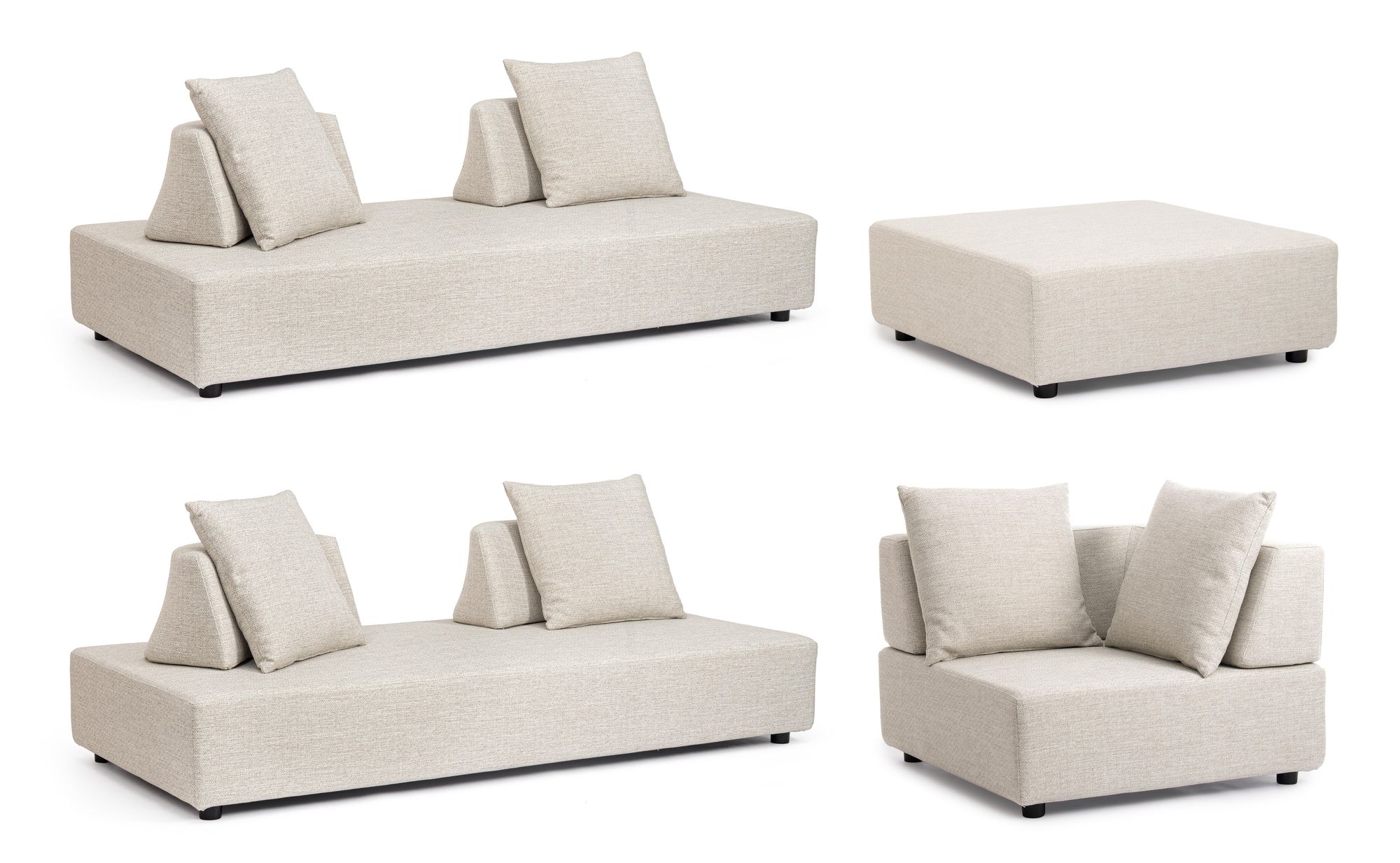 Detail der frei positionierbaren Rückenlehnen des Piper Lounge Sets | Bizzotto bei STUFF Shop kaufen