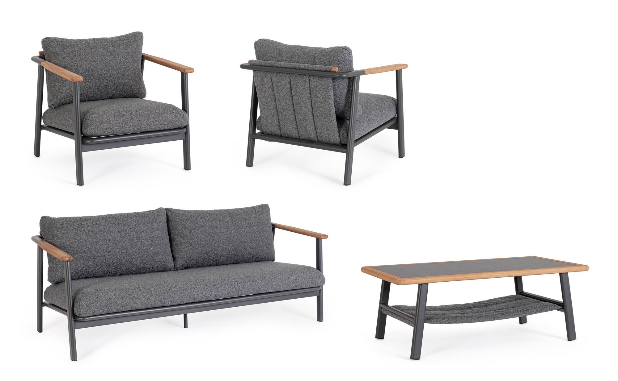 Outdoor Set Sitzgruppe M-KI Leonida Ant WG21 | Teakholz