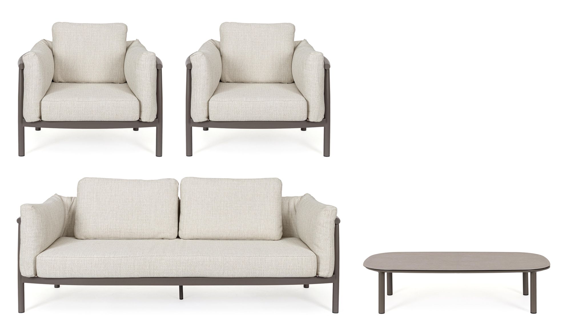 Outdoor Sofa Theodore Castor 211 cm Aluminium | Bizzotto bei STUFF Shop kaufen