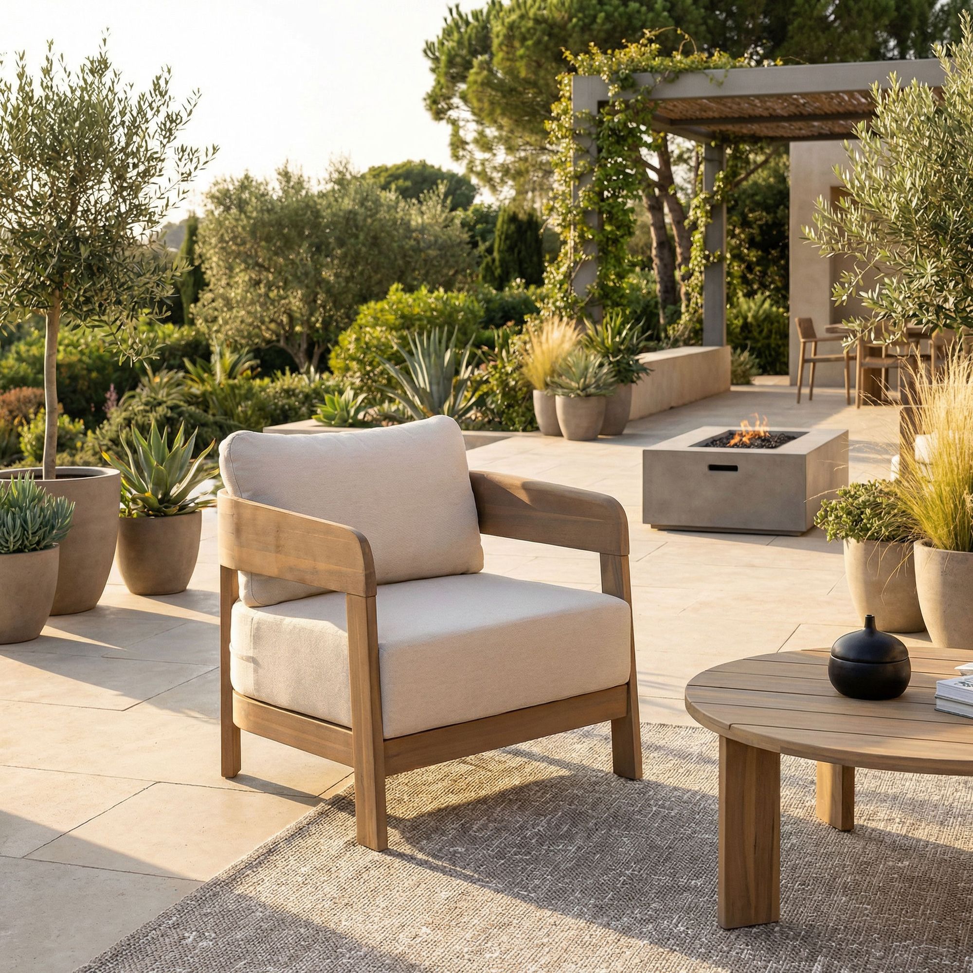 Outdoor Sessel Pablo mit Kissen aus FSC-Holz | Bizzotto bei STUFF Shop kaufen