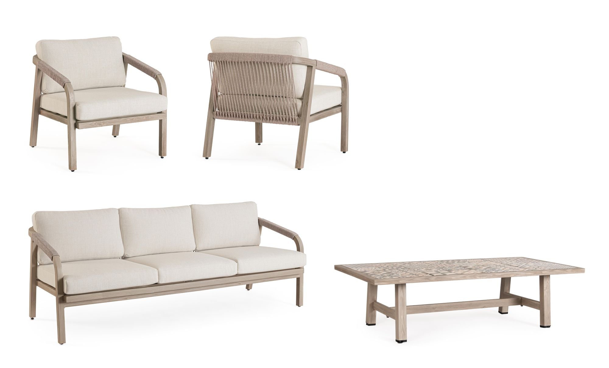 Outdoor Sitzgruppe Kalimera Big mit Sofa, Sesseln und Tisch | Bizzotto bei STUFF Shop kaufen