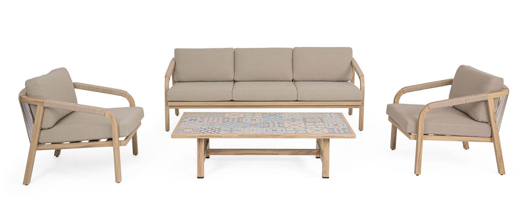 Outdoor Sitzgruppe Kalimera Dese Big mit Sofa, Sesseln und Tisch | Bizzotto bei STUFF Shop kaufen