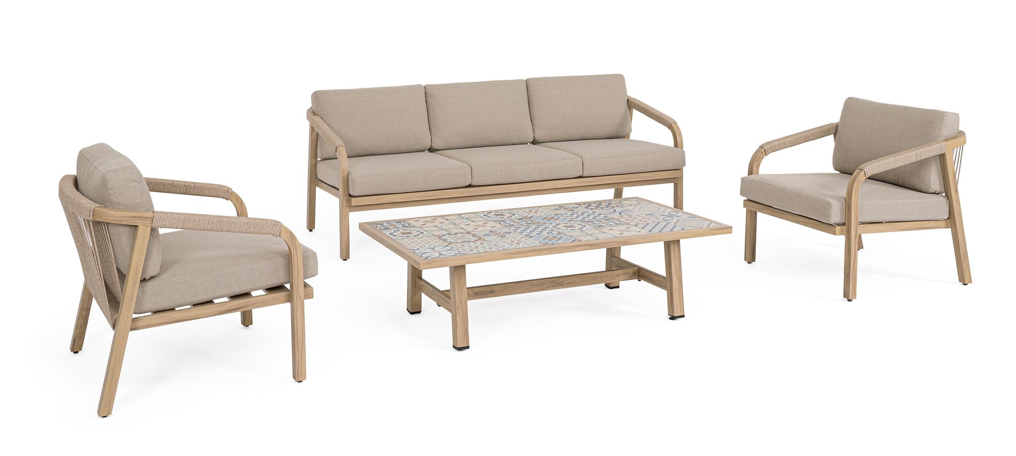 Outdoor Sitzgruppe Kalimera Dese Big mit Sofa, Sesseln und Tisch | Bizzotto bei STUFF Shop kaufen