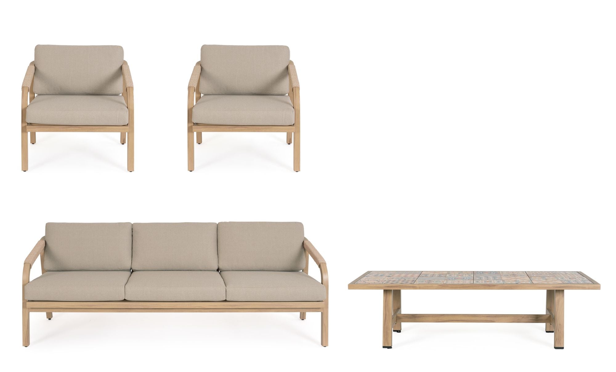 Outdoor Sitzgruppe Kalimera Dese Big mit Sofa, Sesseln und Tisch | Bizzotto bei STUFF Shop kaufen