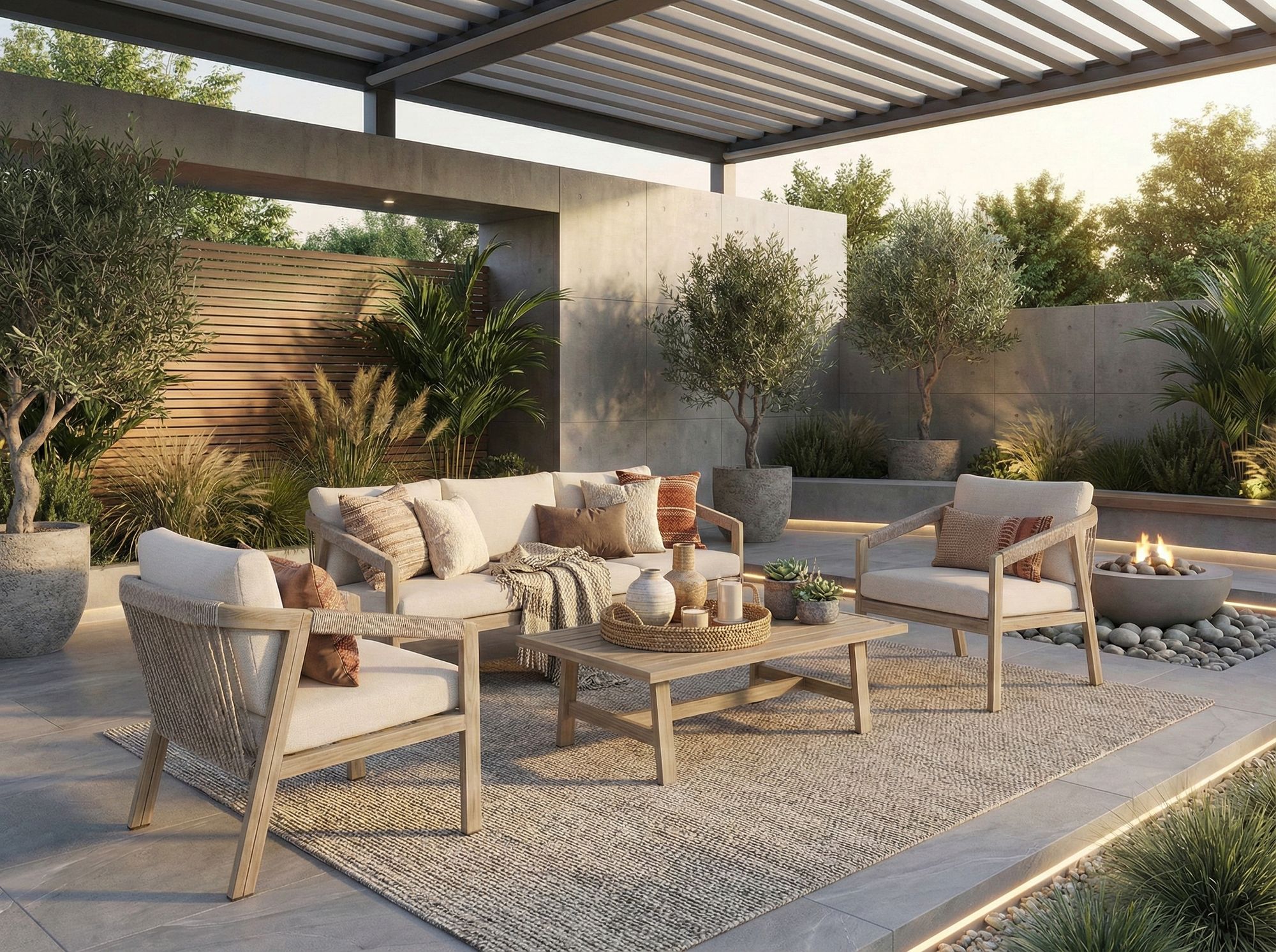 Outdoor Sitzgruppe Kalimera Desert aus Aluminium in Holzoptik | Bizzotto bei STUFF Shop kaufen