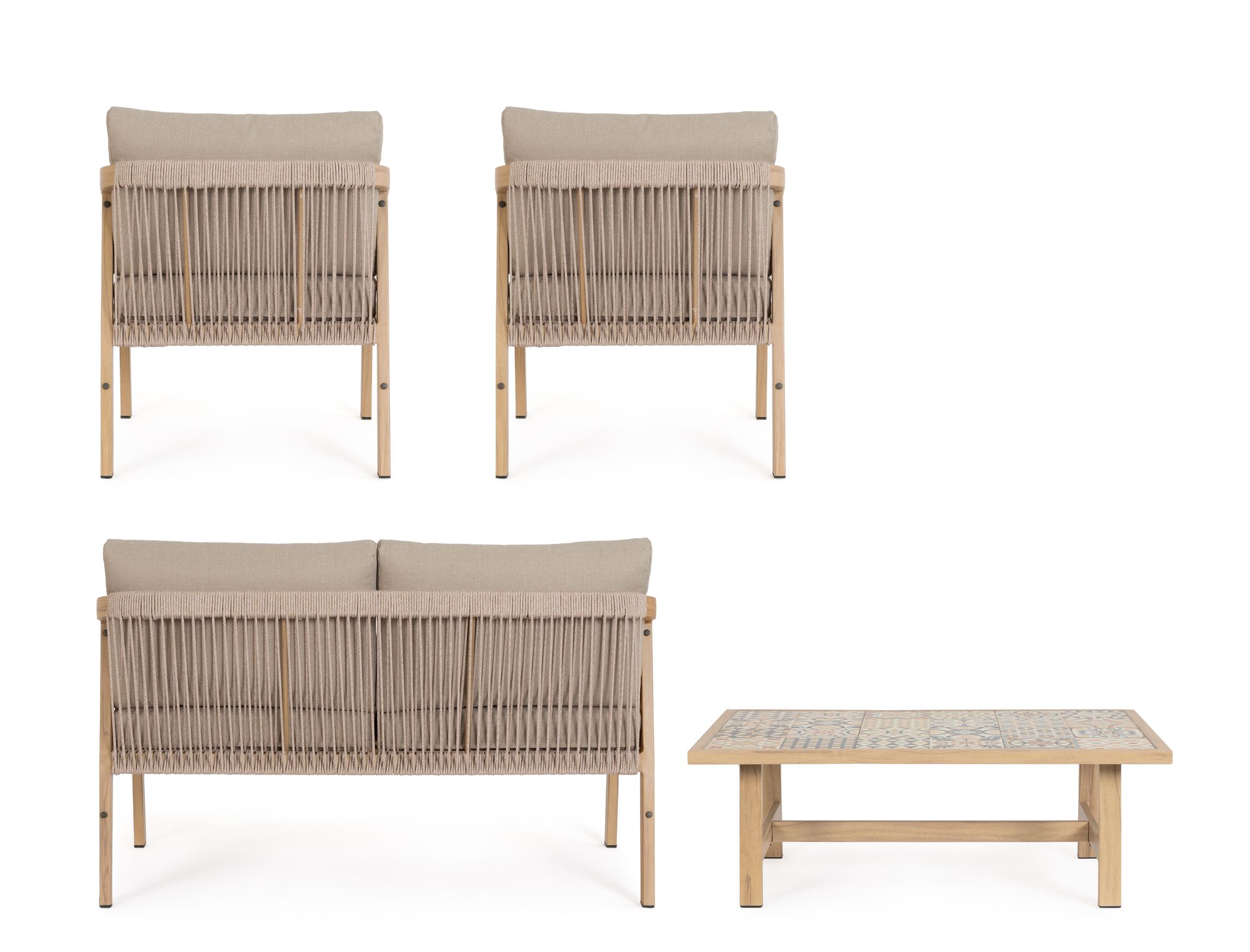 Outdoor Sitzgruppe Kalimera Desert aus Aluminium in Holzoptik | Bizzotto bei STUFF Shop kaufen