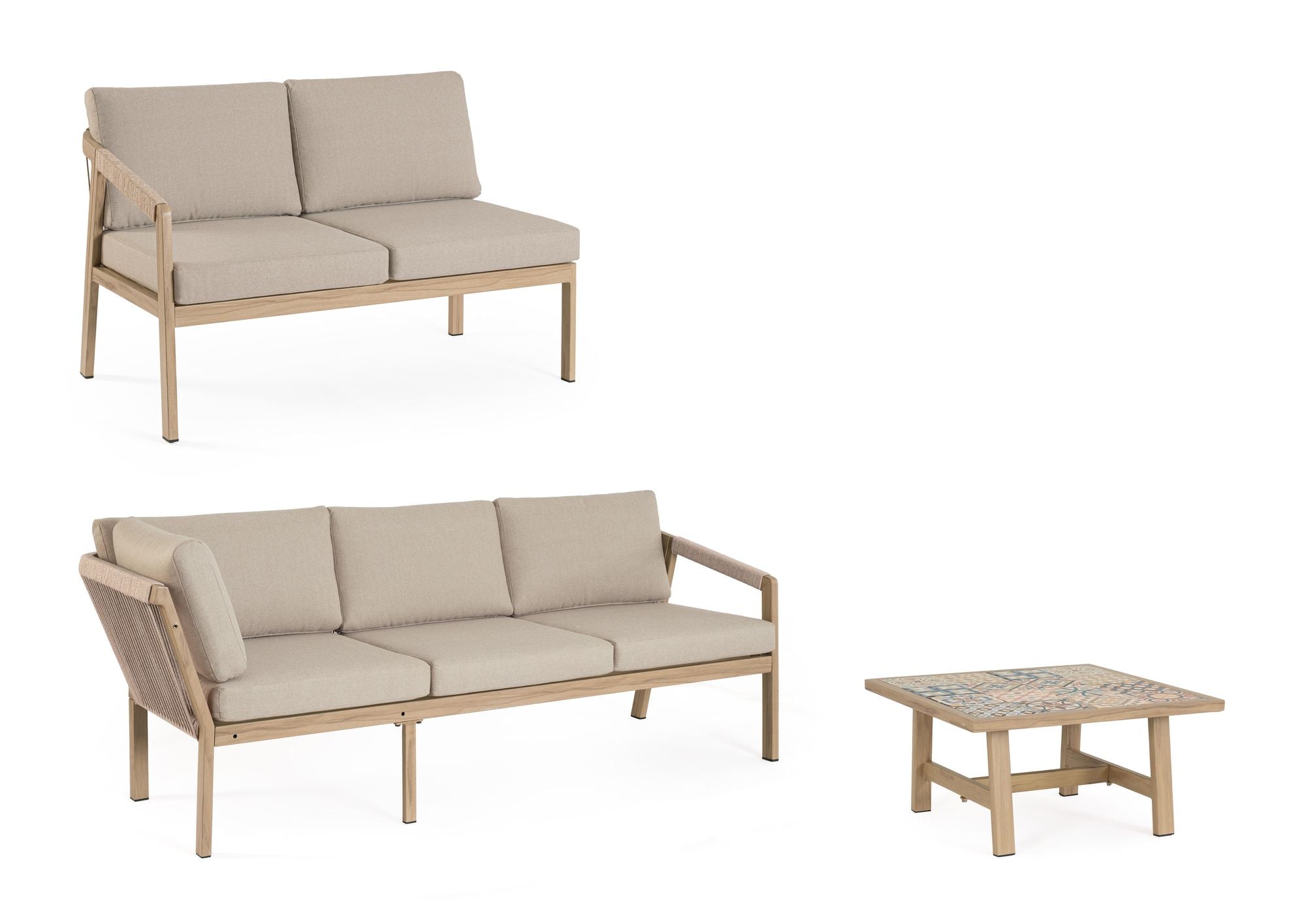 Outdoor Eck-Sitzgruppe Kalimera Desert aus Aluminium | Bizzotto bei STUFF Shop kaufen