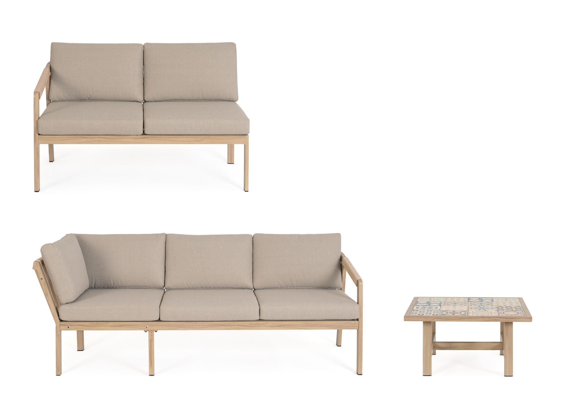 Outdoor Eck-Sitzgruppe Kalimera Desert aus Aluminium | Bizzotto bei STUFF Shop kaufen