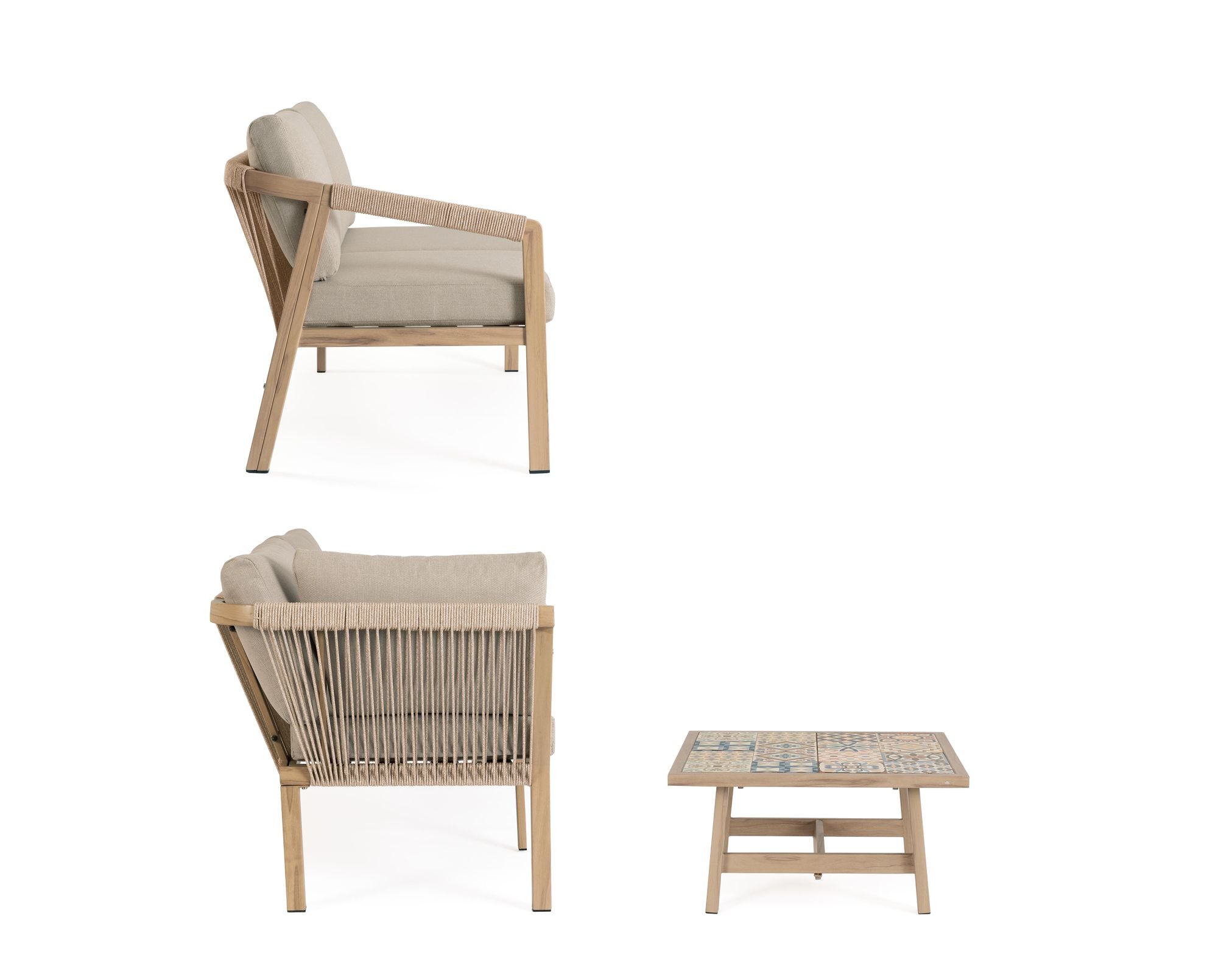 Outdoor Eck-Sitzgruppe Kalimera Desert aus Aluminium | Bizzotto bei STUFF Shop kaufen