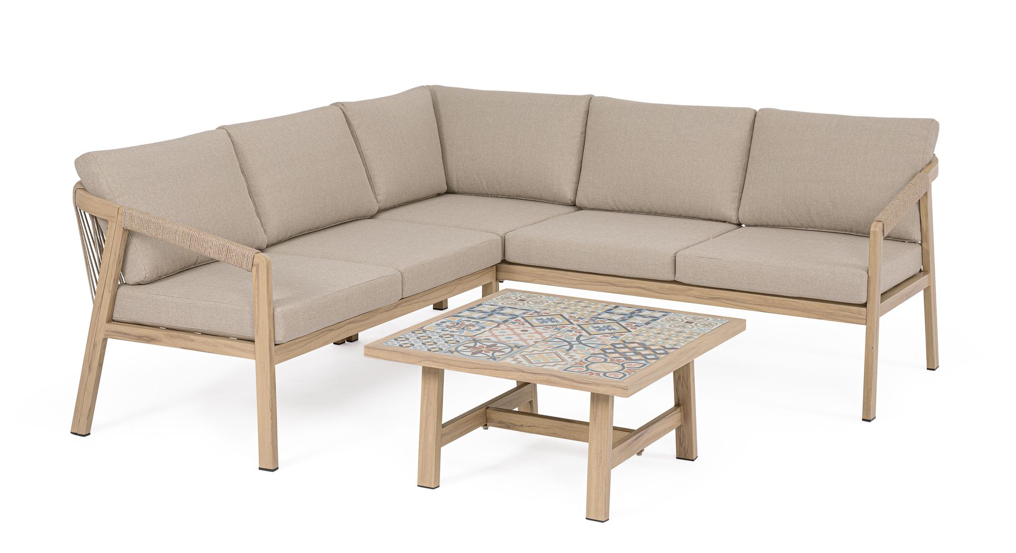 Outdoor Eck-Sitzgruppe Kalimera Desert aus Aluminium | Bizzotto bei STUFF Shop kaufen