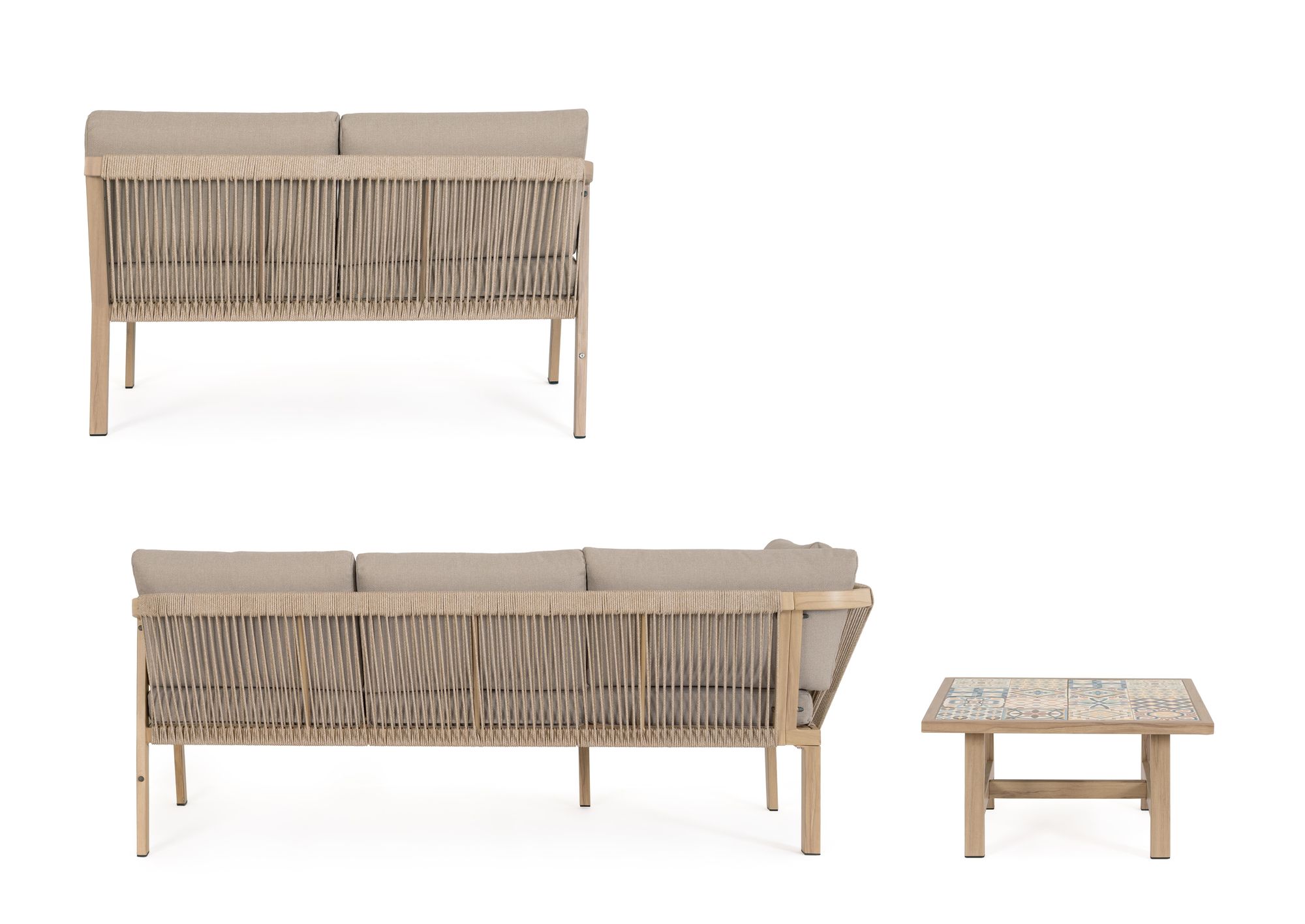 Outdoor Eck-Sitzgruppe Kalimera Desert aus Aluminium | Bizzotto bei STUFF Shop kaufen