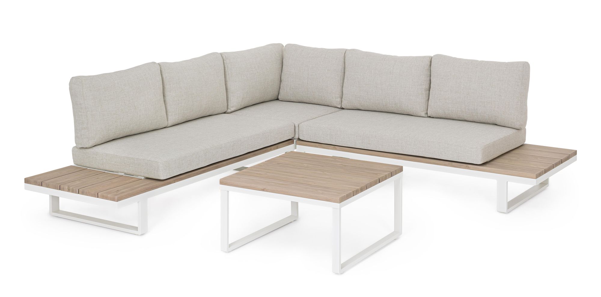 Outdoor Ecklounge Zelmar Vapor mit Aluminiumrahmen und wetterfesten Polstern | Bizzotto bei STUFF Shop kaufen