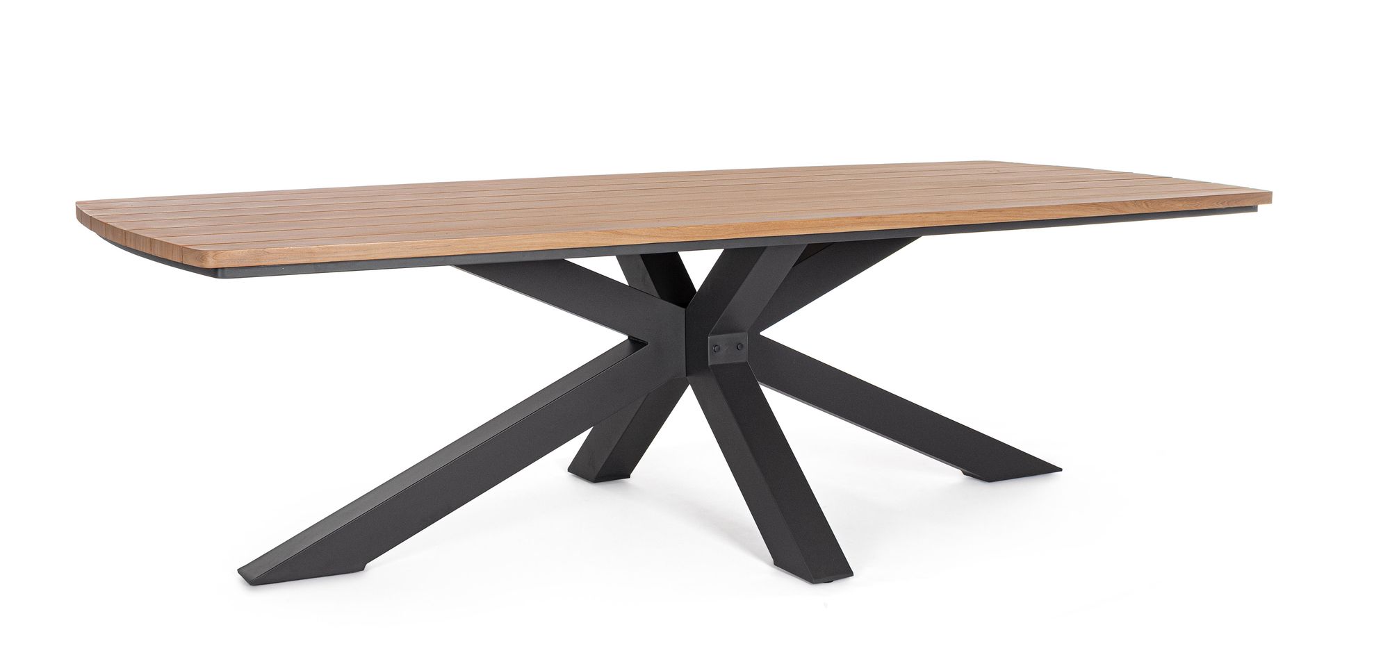 Outdoor-Esstisch Zelmar 260 x 118 cm in Anthrazit mit modernem Sternfuß | Bizzotto bei STUFF Shop kaufen