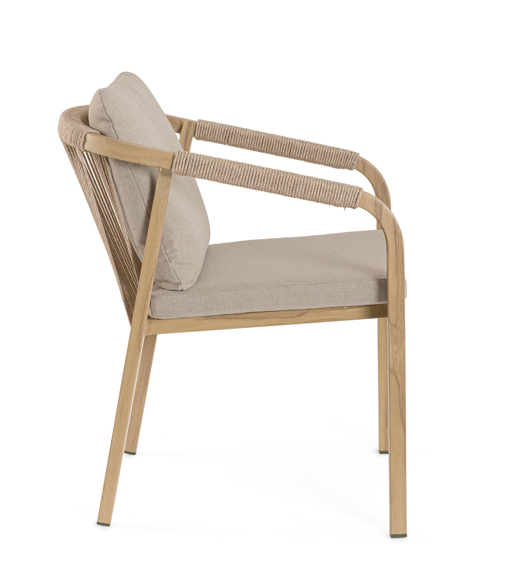 Outdoor-Stuhl Kalimera Desert aus Aluminium mit Armlehne und Kissen | Bizzotto bei STUFF Shop kaufen