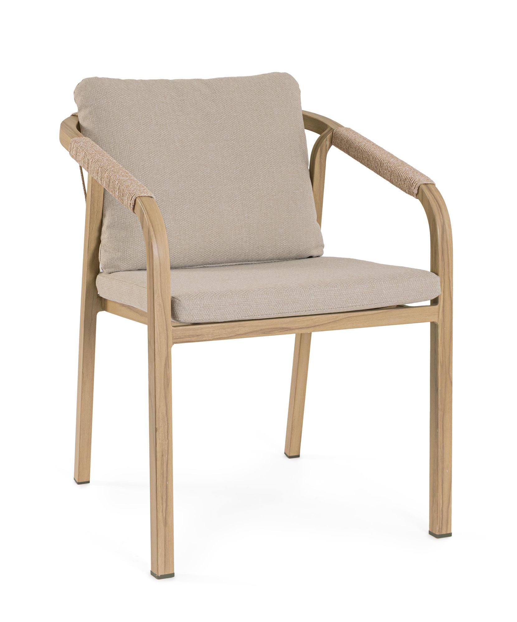 Outdoor-Stuhl Kalimera Desert aus Aluminium mit Armlehne und Kissen | Bizzotto bei STUFF Shop kaufen