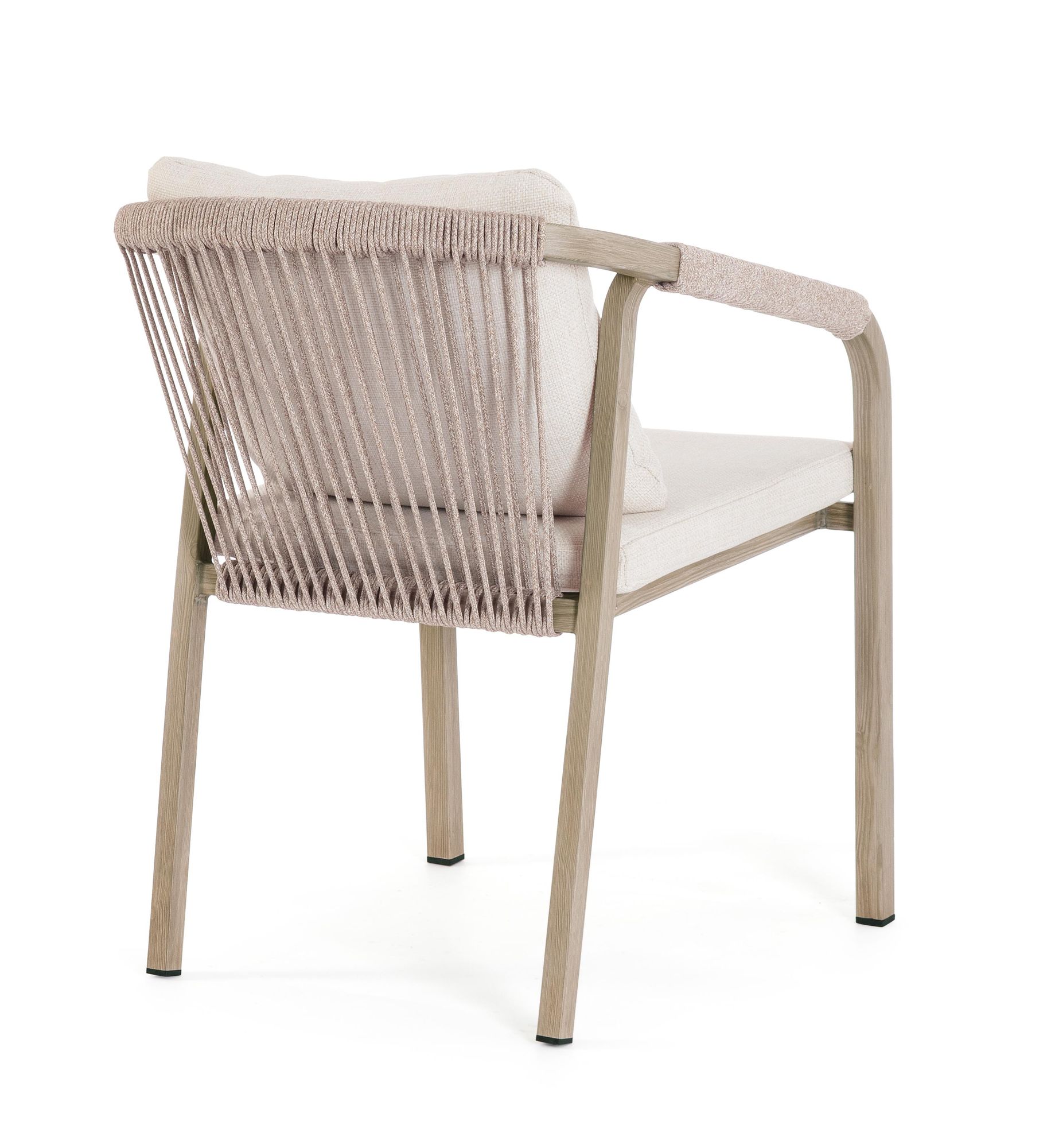 Outdoor-Stuhl Kalimera Timber aus Aluminium mit Armlehne und Kissen | Bizzotto bei STUFF Shop kaufen