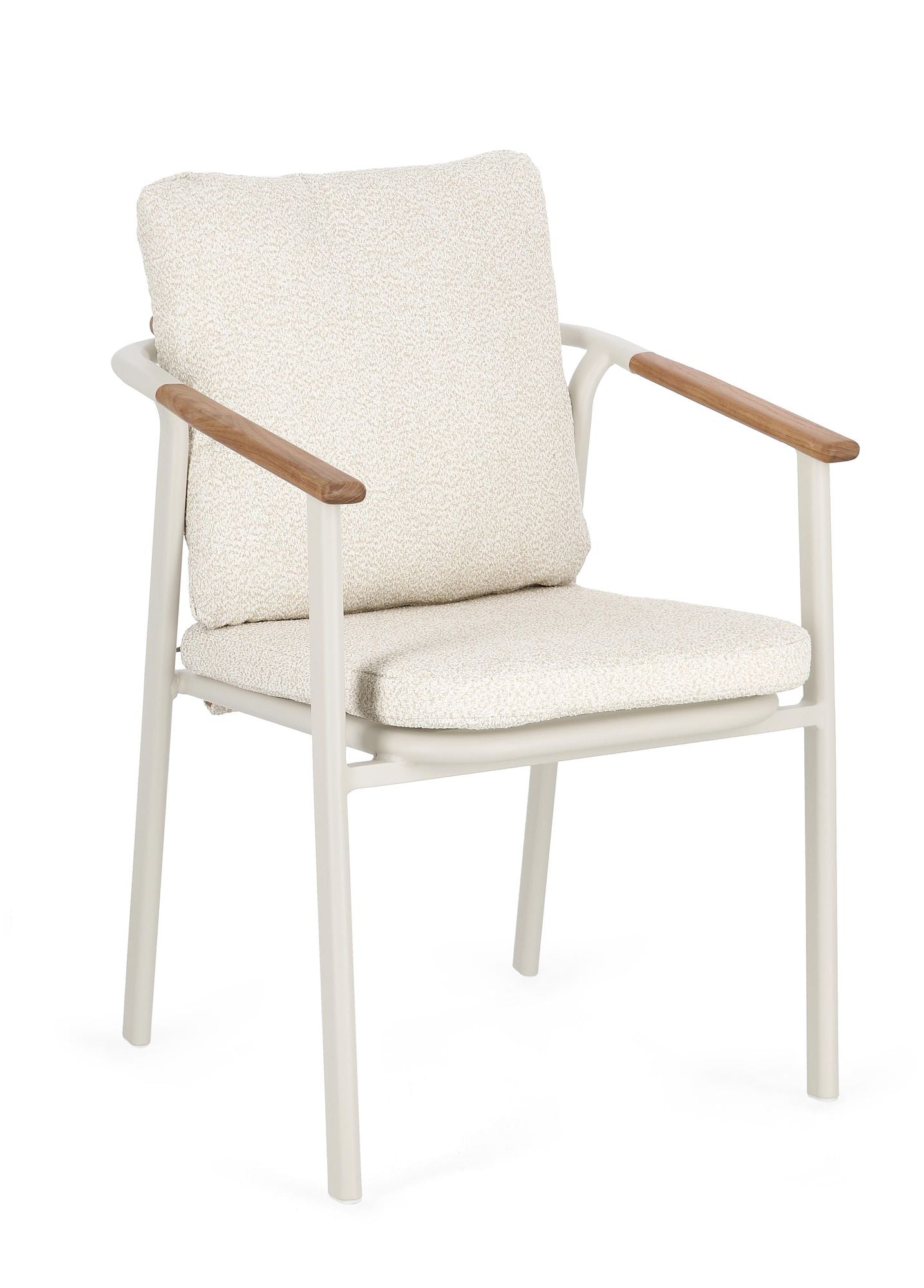 Outdoor Stuhl Leonida Morny mit Armlehne und Kissen in heller Ausführung | Bizzotto bei STUFF Shop kaufen