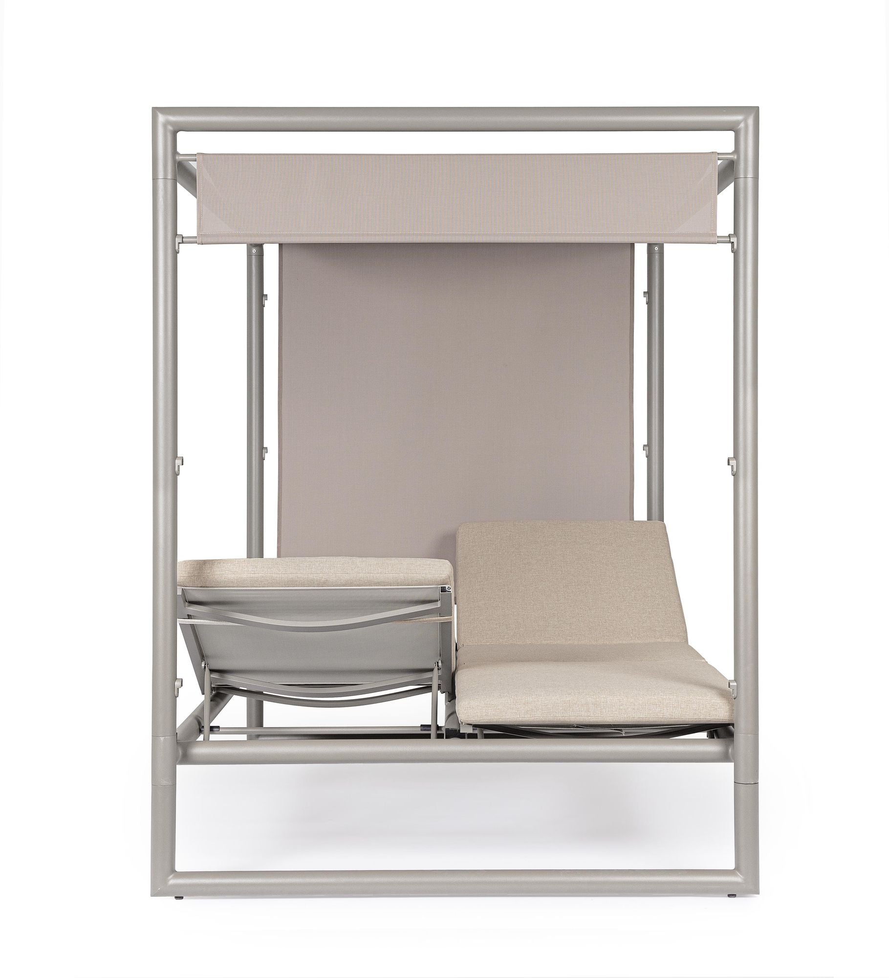 Outdoor Daybed Konnor Rastin mit Pergola und verstellbarer Rückenlehne | Moderne Garten Lounge