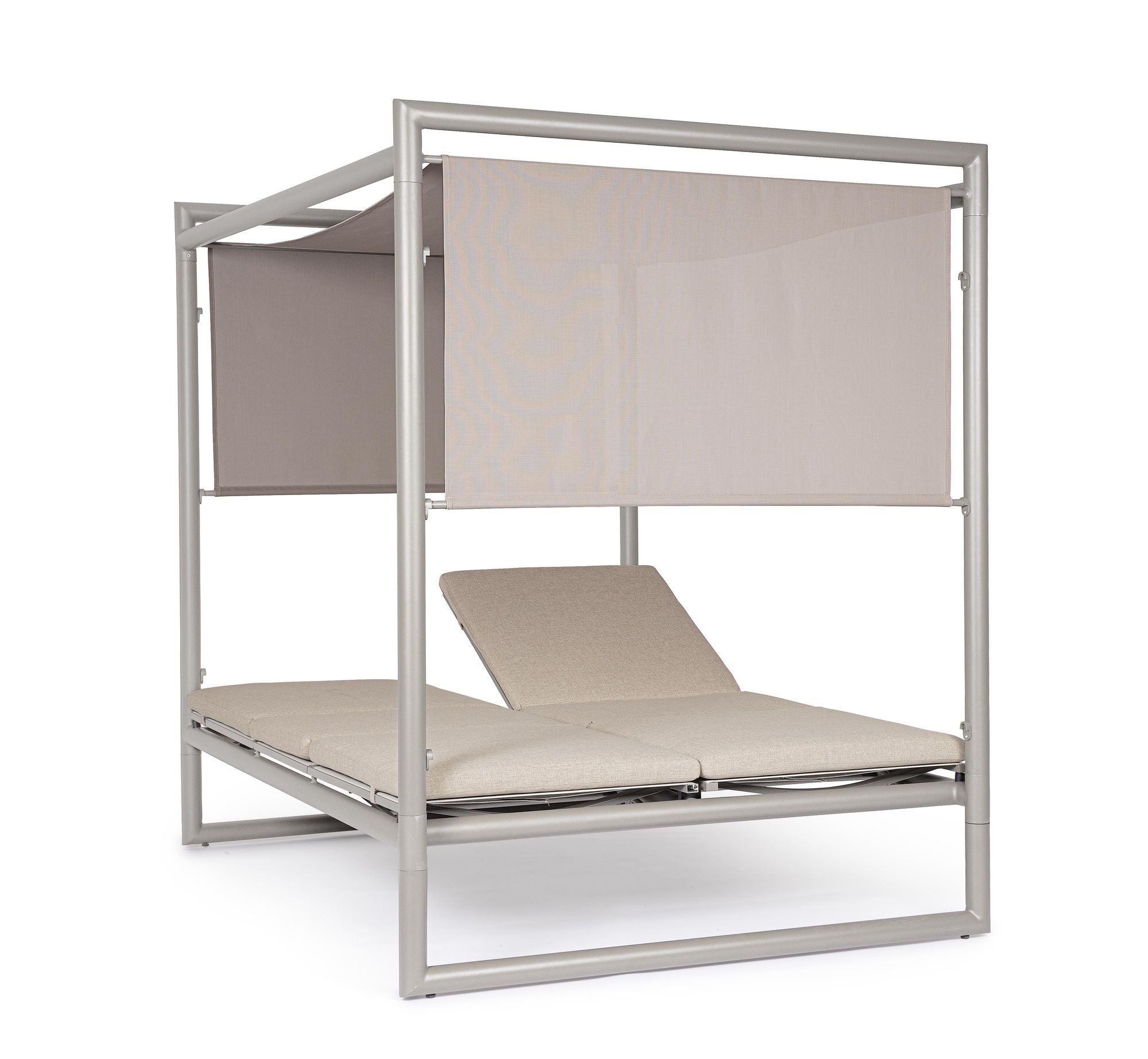 Outdoor Daybed Konnor Rastin mit Pergola und verstellbarer Rückenlehne | Moderne Garten Lounge