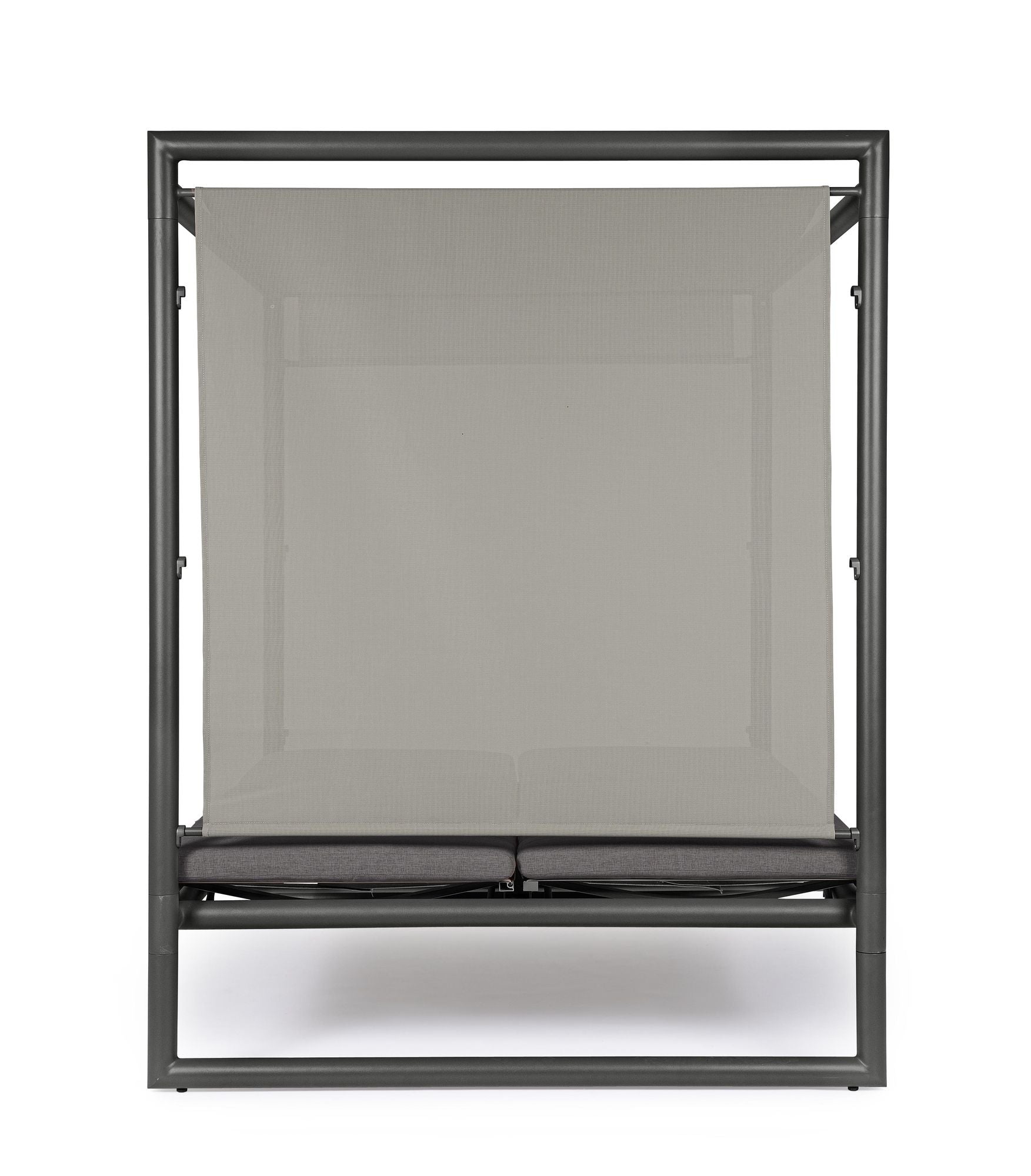 Outdoor Daybed Konnor Anthrazit mit Pergola und verstellbarer Rückenlehne für moderne Terrassen | Bizzotto bei STUFF Shop kaufen