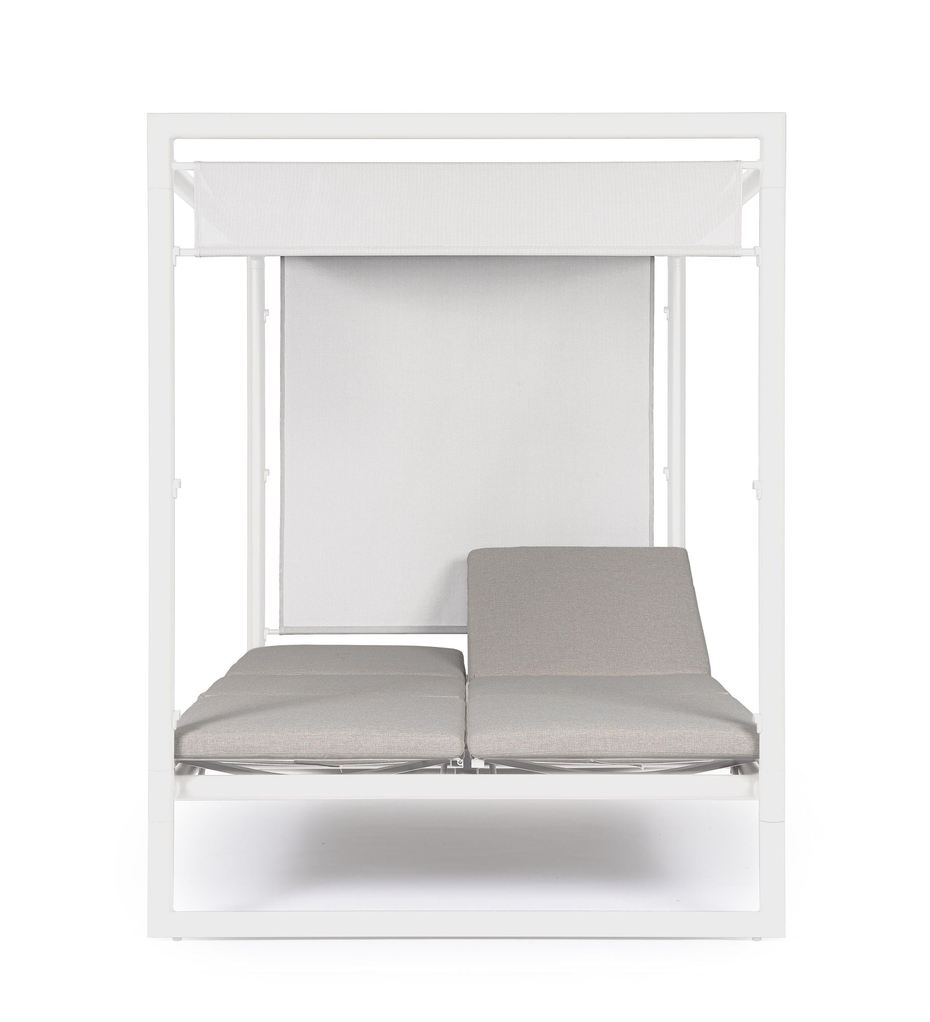 Outdoor Daybed Konnor Weiß mit Pergola und verstellbarer Rückenlehne für moderne Terrassen | Bizzotto bei STUFF Shop kaufen