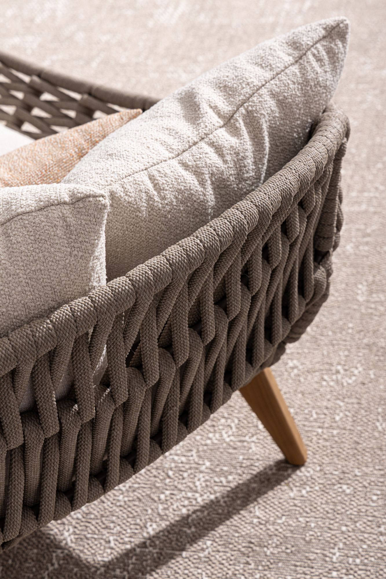 Sonnenliege Tamires Bouclé | Teakholz