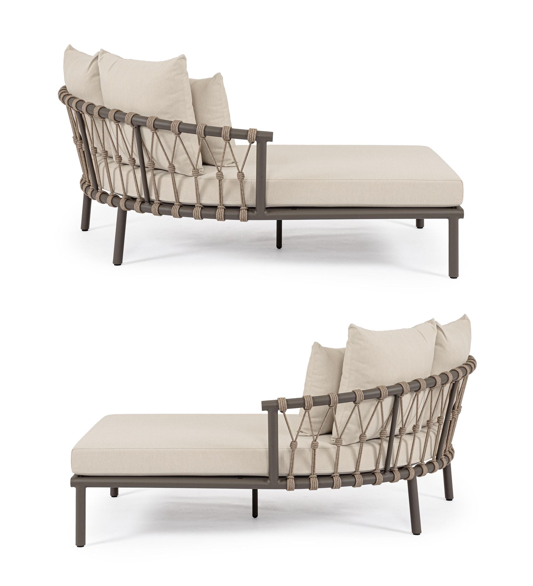 Outdoor Sonnenliege 2-Set Daybed Lanai Cocoa mit modularer Loungefläche | Bizzotto bei STUFF Shop kaufen