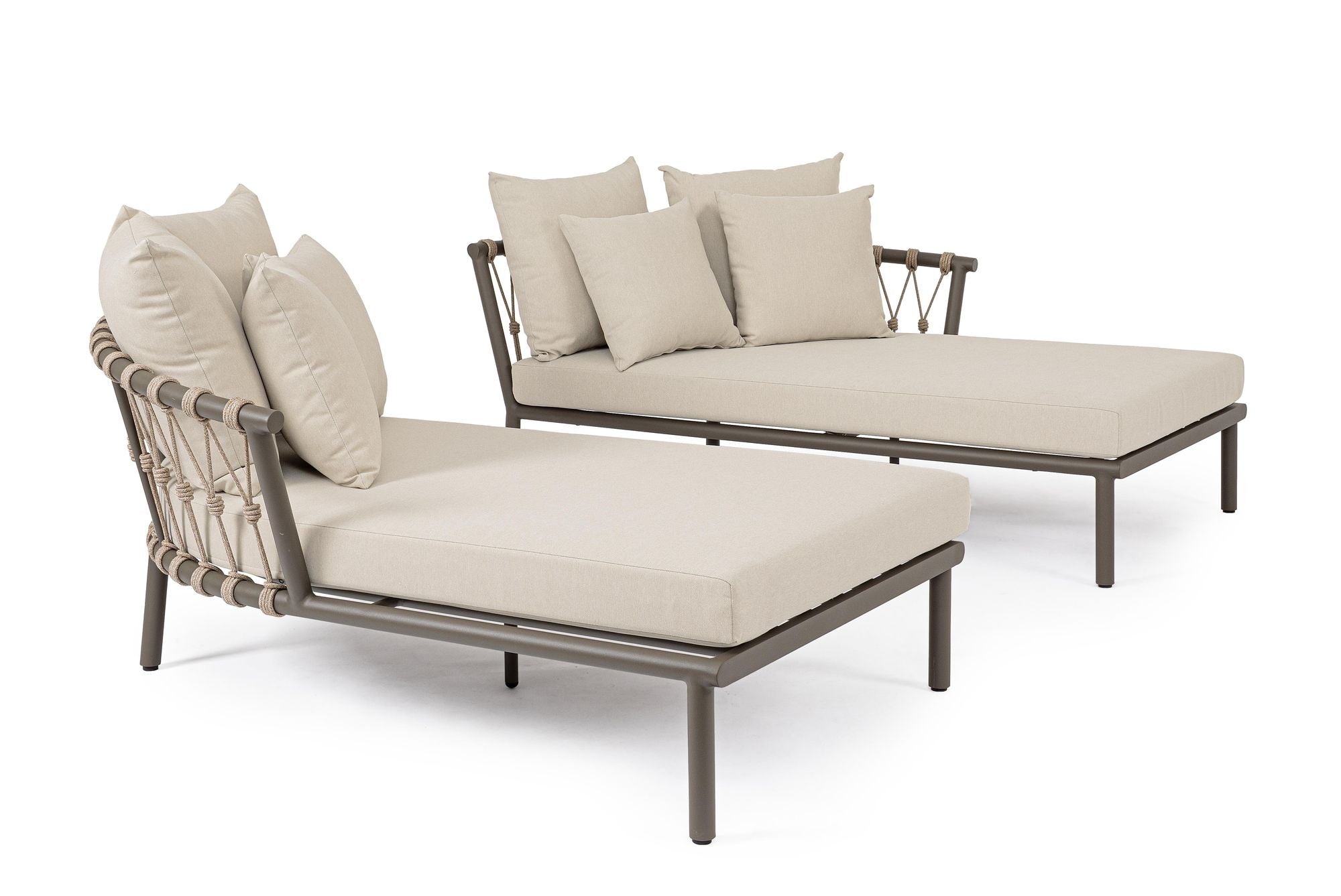 Outdoor Sonnenliege 2-Set Daybed Lanai Cocoa mit modularer Loungefläche | Bizzotto bei STUFF Shop kaufen