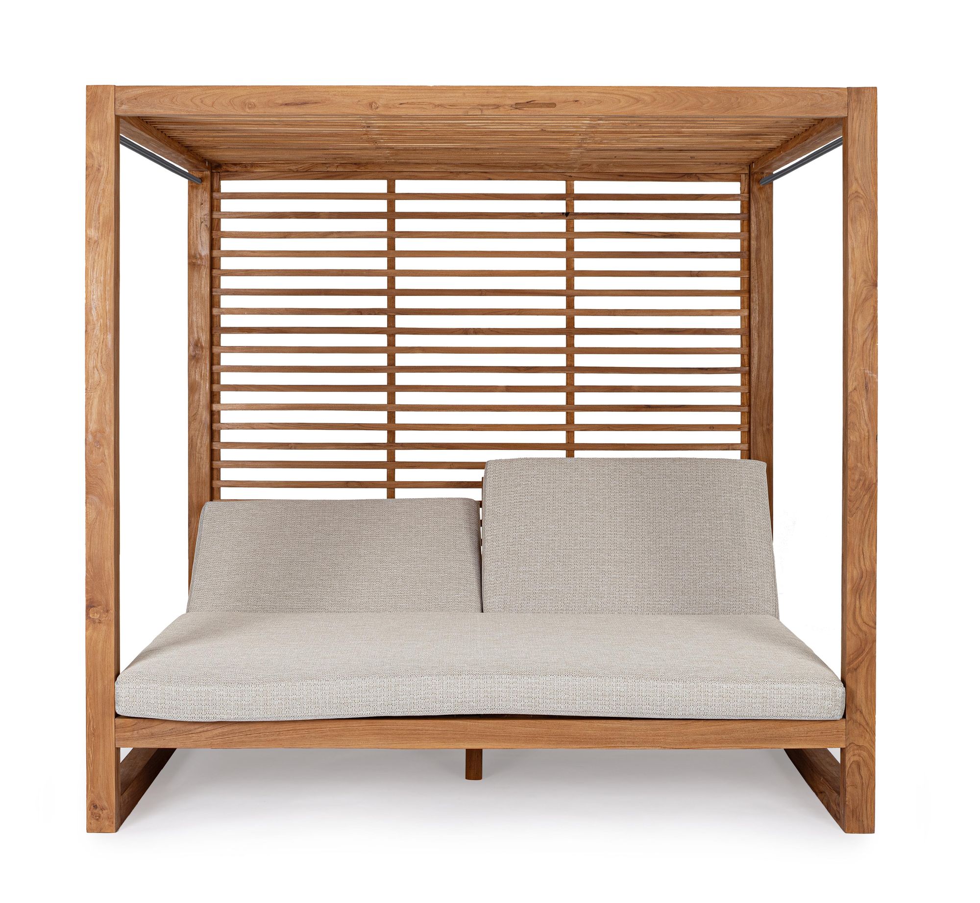 Luxuriöser Daybed Pavillon Honolulu aus FSC Teakholz mit verstellbaren Rückenlehnen | Bizzotto bei STUFF Shop kaufen