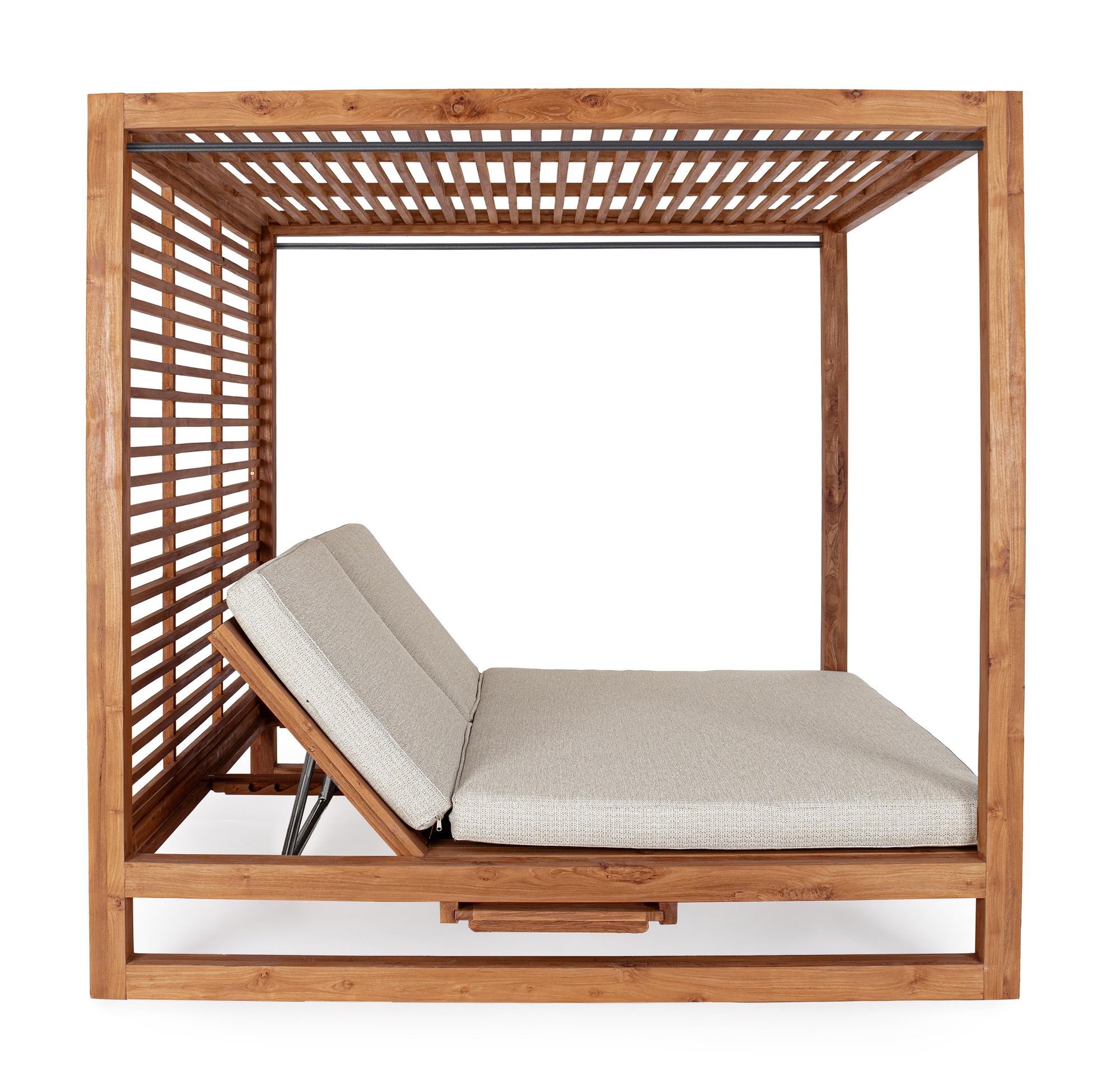 Luxuriöser Daybed Pavillon Honolulu aus FSC Teakholz mit verstellbaren Rückenlehnen | Bizzotto bei STUFF Shop kaufen