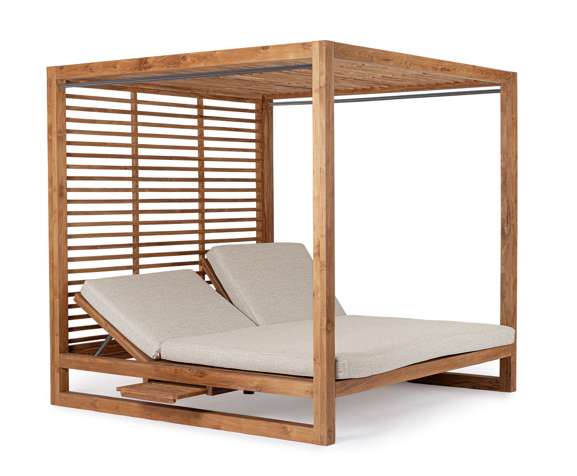 Luxuriöser Daybed Pavillon Honolulu aus FSC Teakholz mit verstellbaren Rückenlehnen | Bizzotto bei STUFF Shop kaufen
