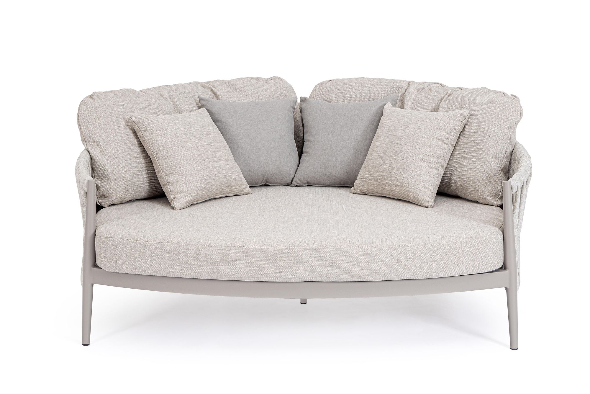 Outdoor Sonnenbett Jacinta Moon in heller Naturfarbe mit geflochtener Seitenstruktur | Bizzotto bei STUFF Shop kaufen