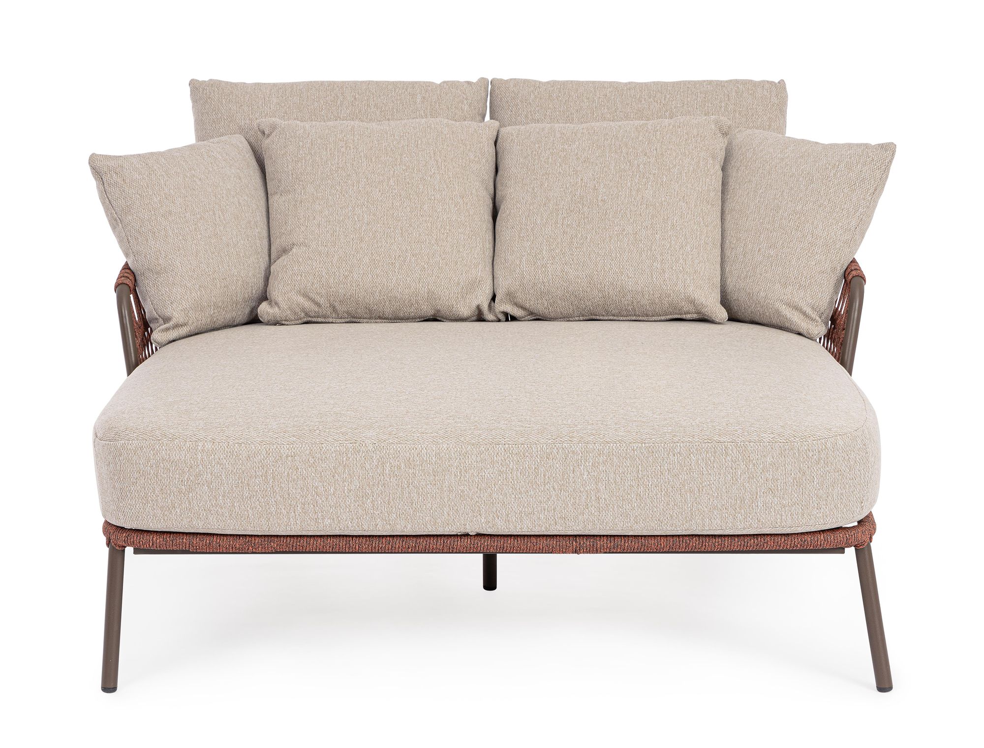 Outdoor Sonnenbett Talaia Java mit geflochtener Seitenstruktur und großzügiger Polsterung | Bizzotto bei STUFF Shop kaufen