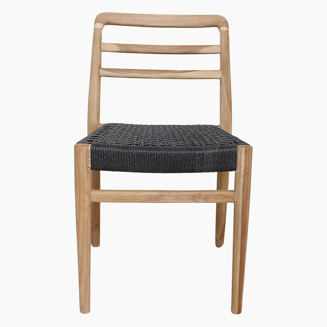 Outdoor Stuhl Teakscape Teak Anthrazit aus massivem Teakholz mit geflochtener Sitzfläche