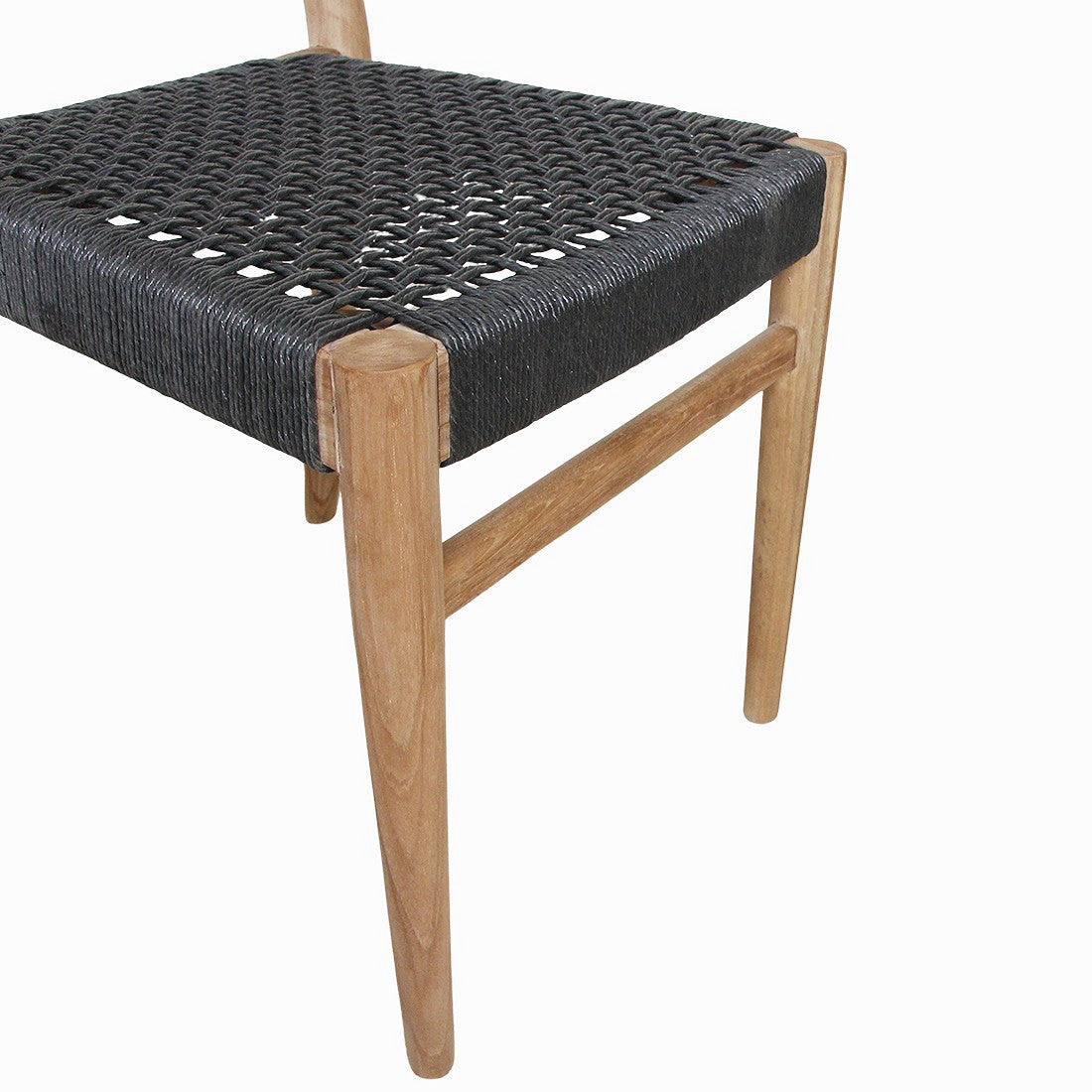 Outdoor Stuhl Teakscape Teak Anthrazit aus massivem Teakholz mit geflochtener Sitzfläche