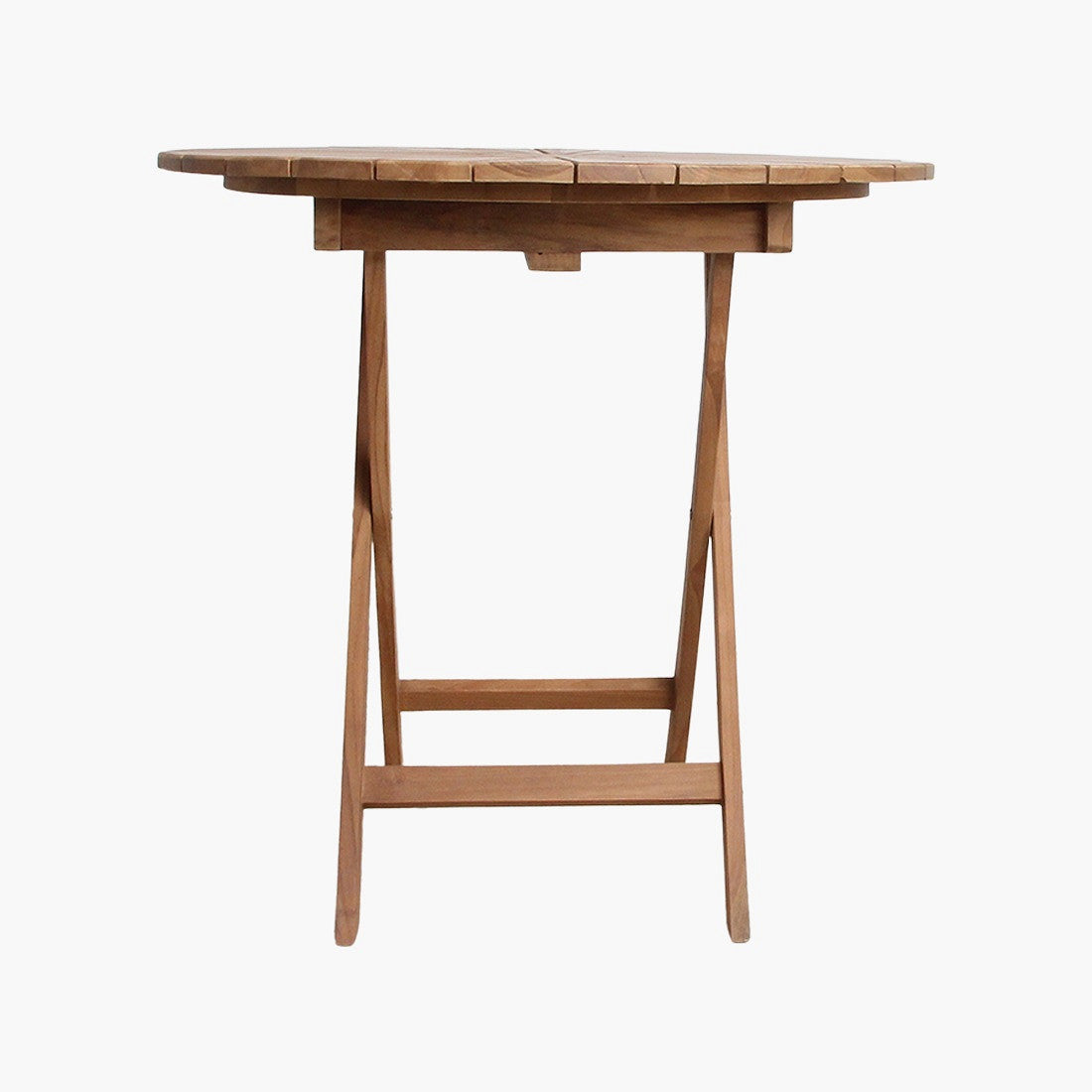 Runder klappbarer Outdoor Bistrotisch Teakscape Bistro aus Teakholz für Balkon und Terrasse