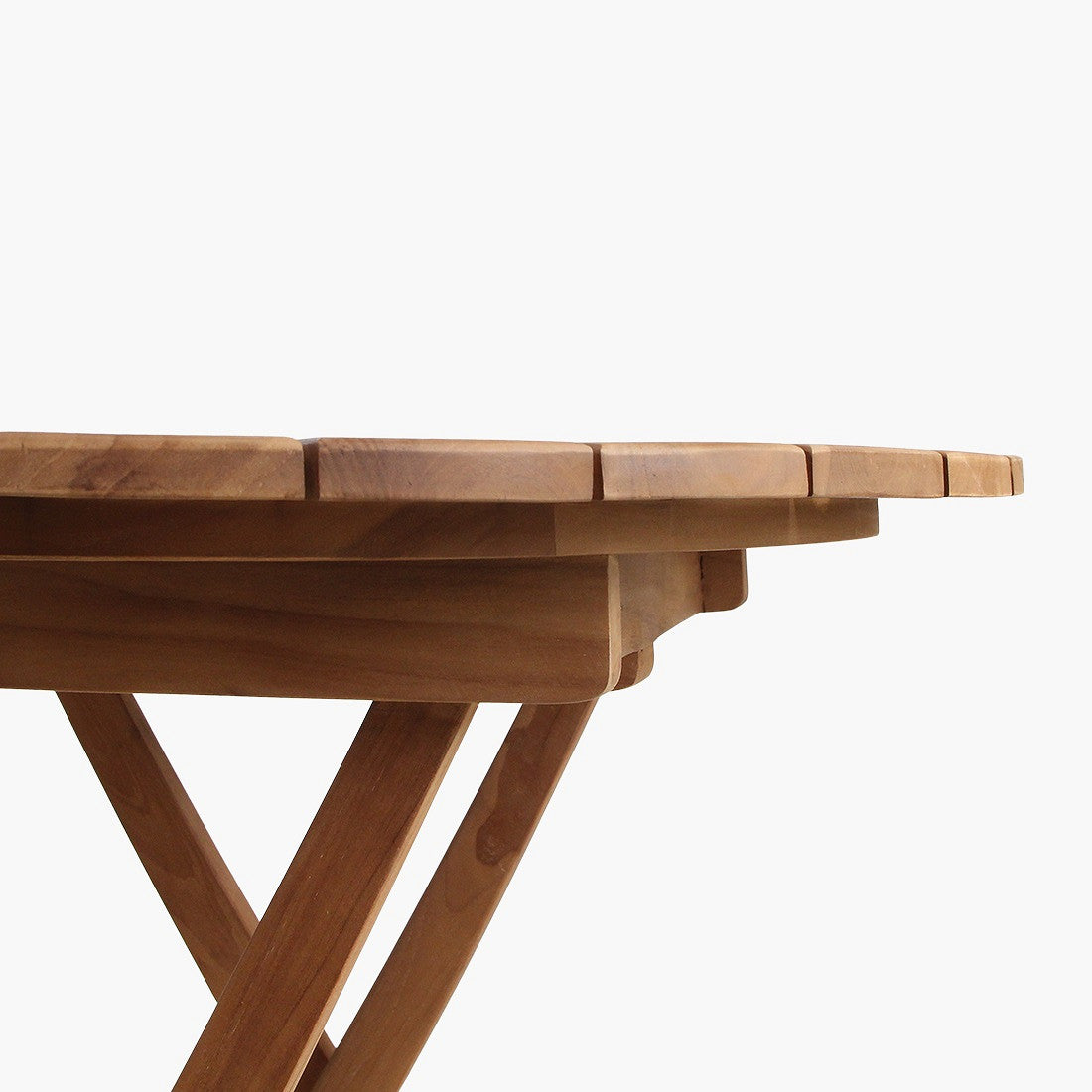 Runder klappbarer Outdoor Bistrotisch Teakscape Bistro aus Teakholz für Balkon und Terrasse